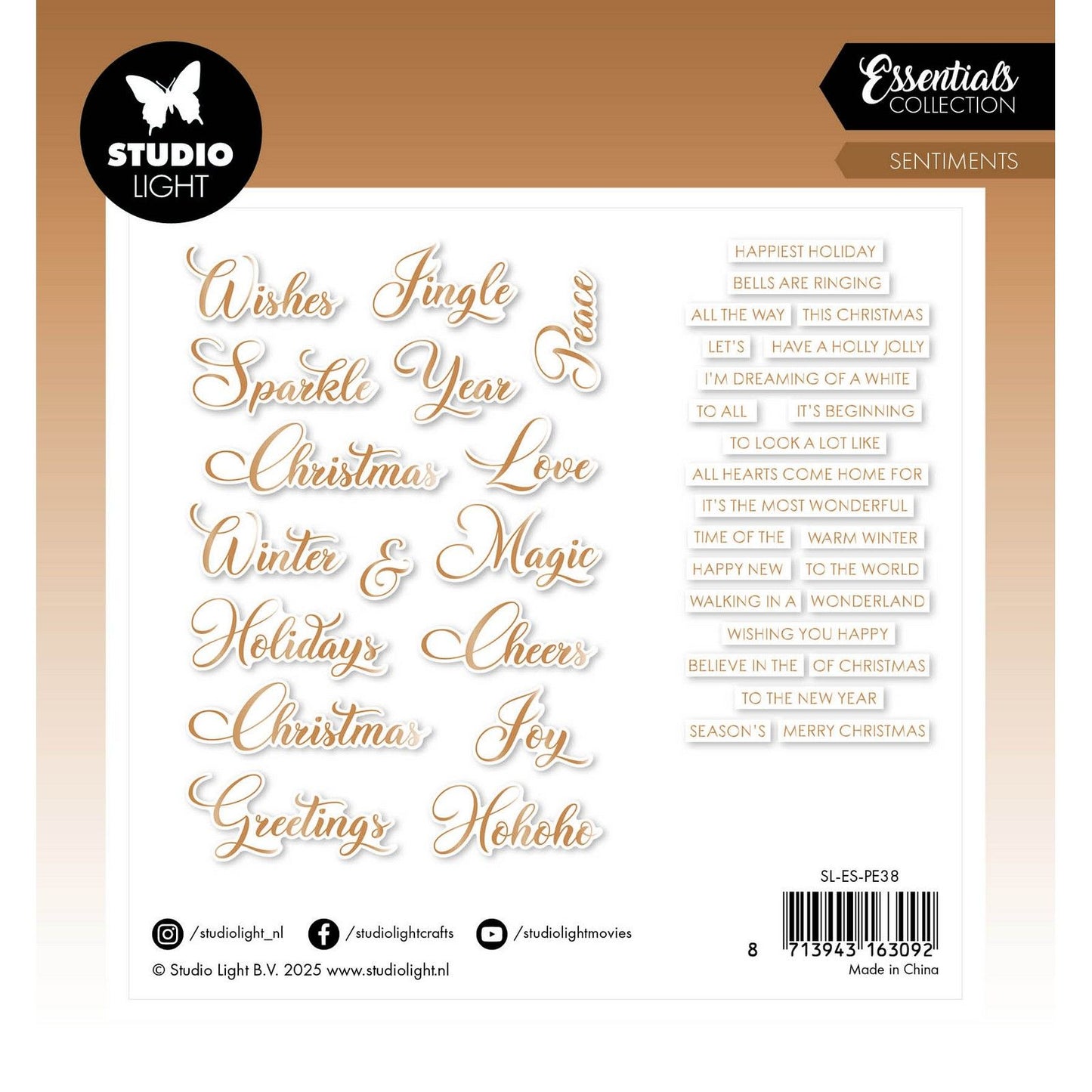 Studio light • essentials paper elements bronze sentiments classic