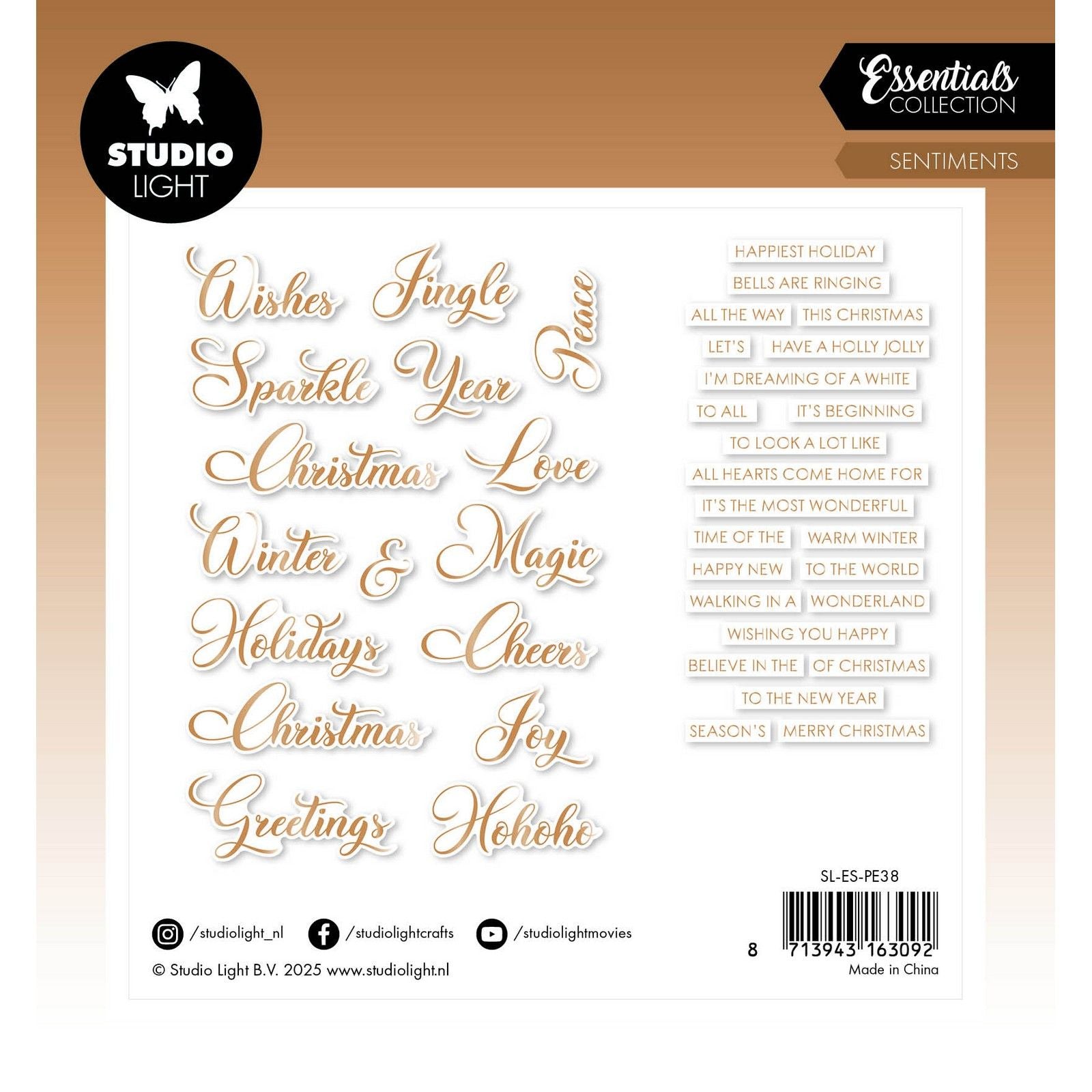 Studio light • essentials paper elements bronze sentiments classic