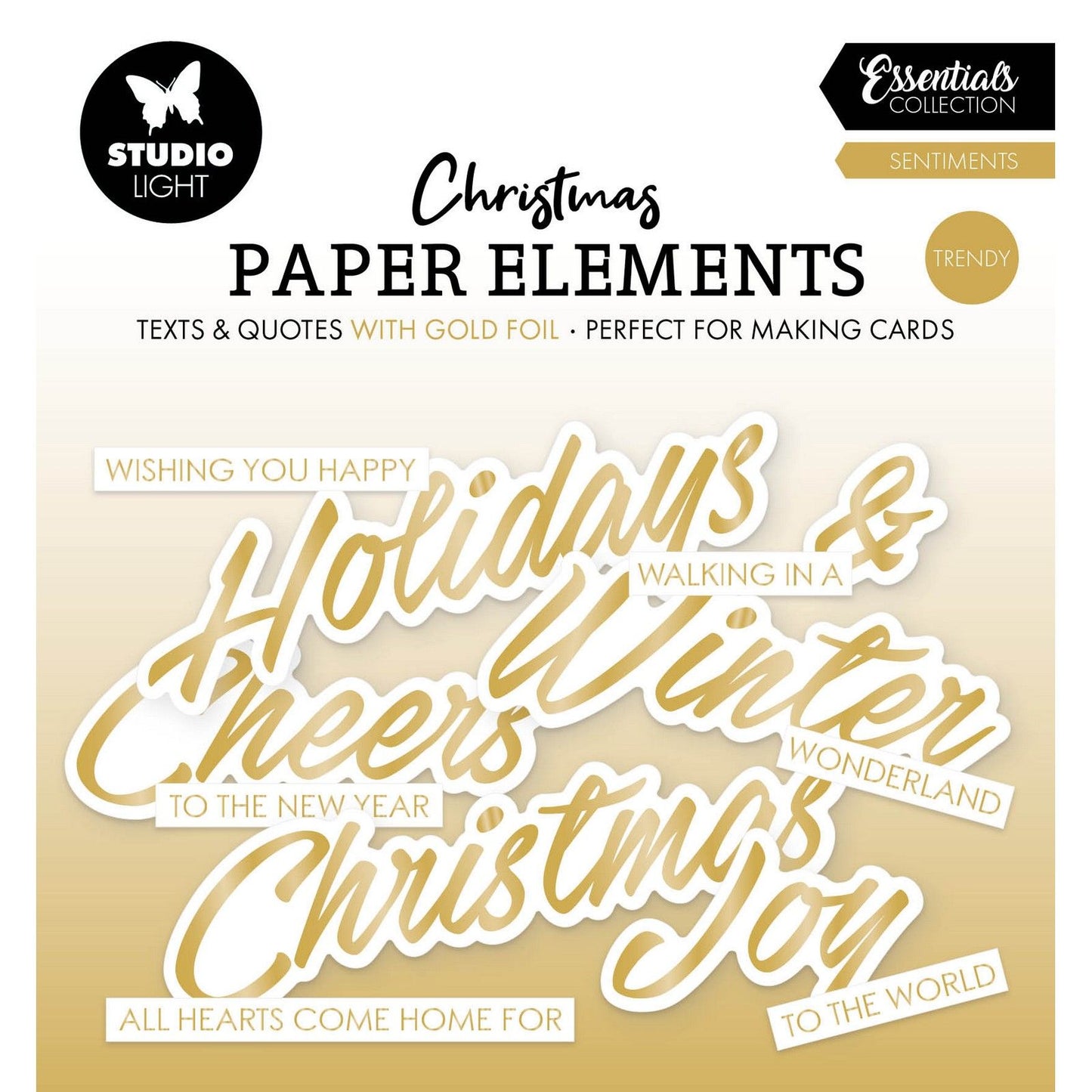Studio light • essentials paper elements gold sentiments trendy