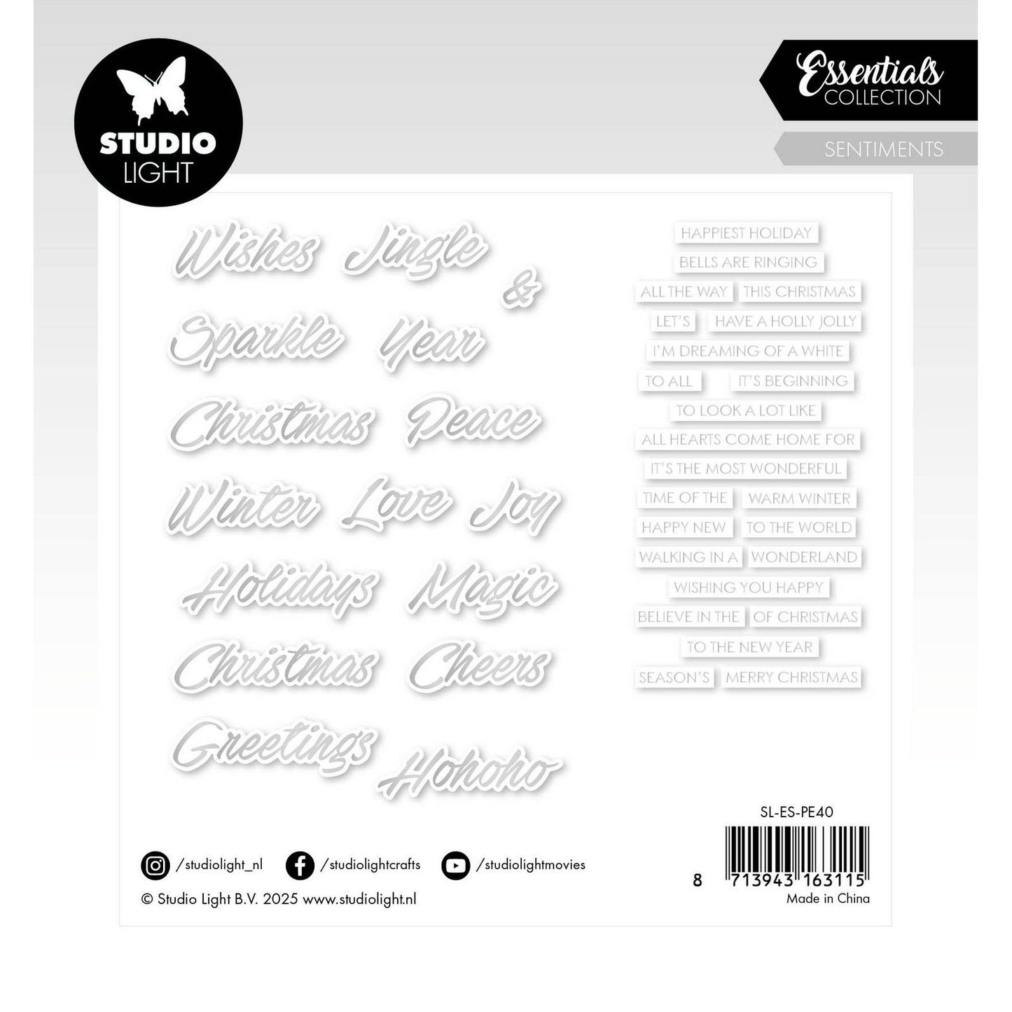 Studio light • essentials paper elements silver sentiments trendy