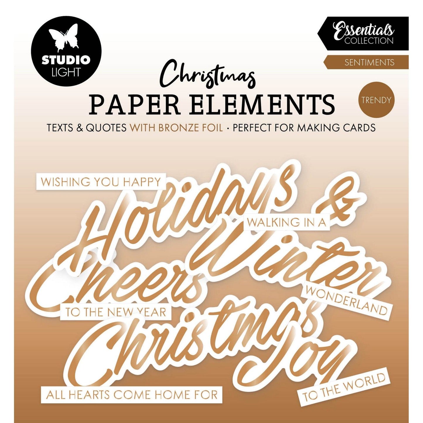 Studio light • essentials paper elements bronze sentiments trendy