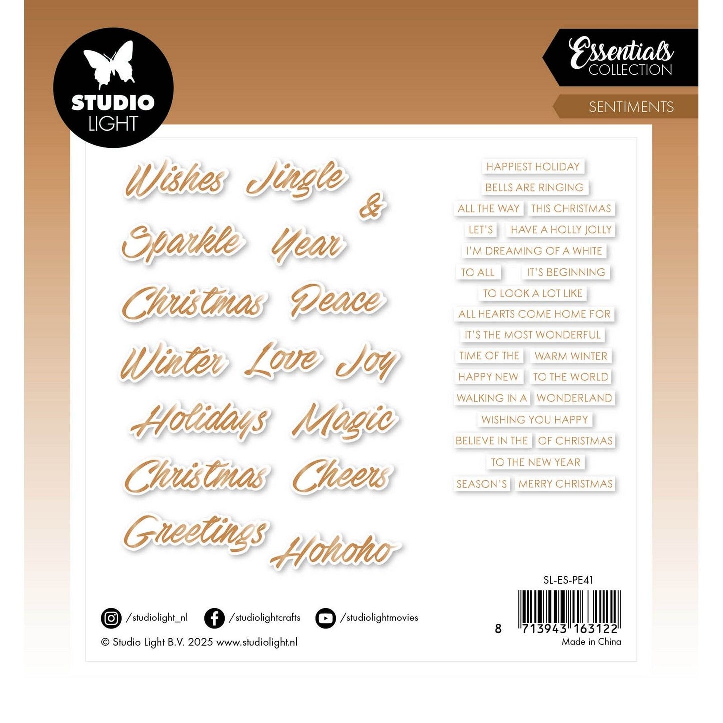 Studio light • essentials paper elements bronze sentiments trendy
