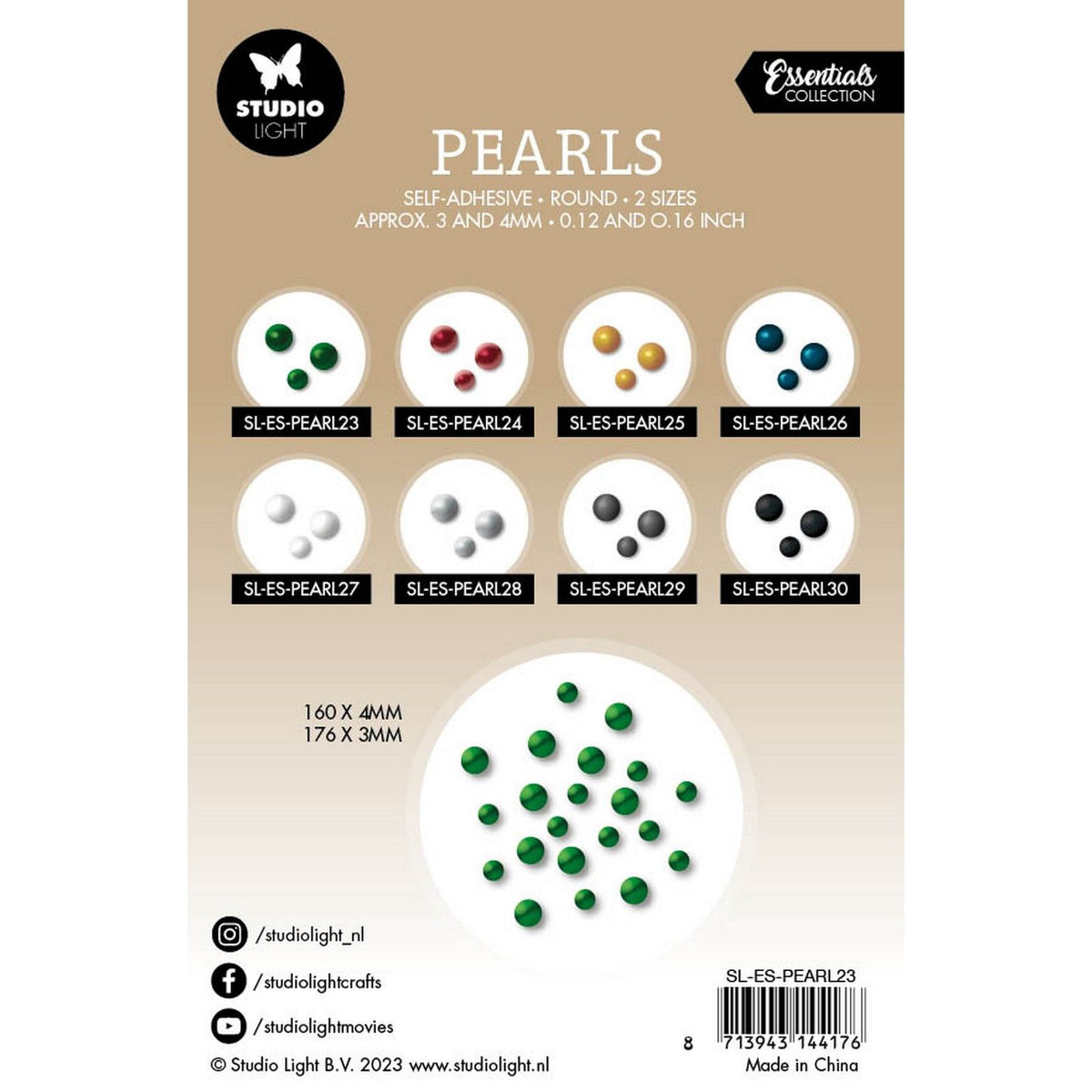Studio light • essentials self-adhesive pearls green