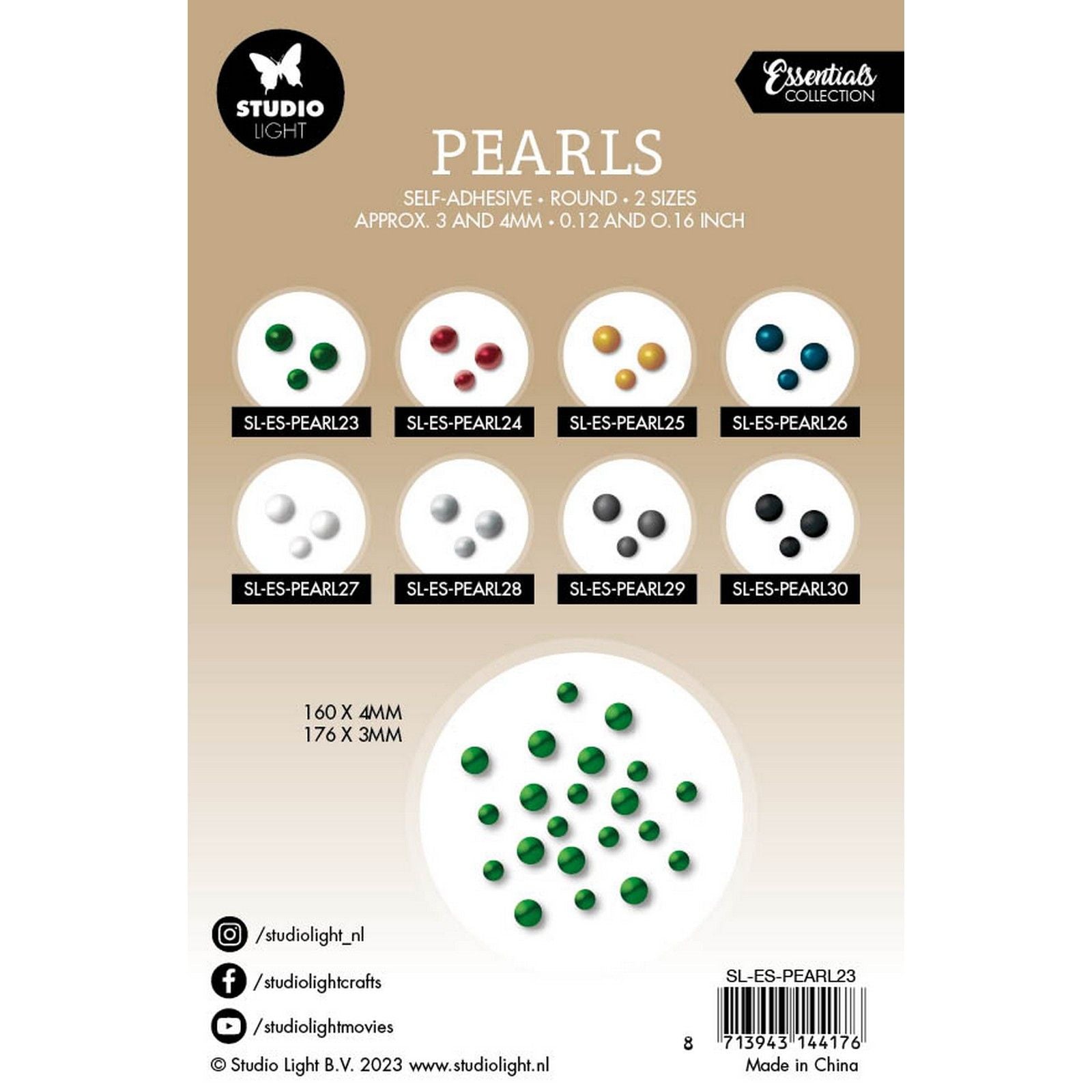 Studio light • essentials self-adhesive pearls green