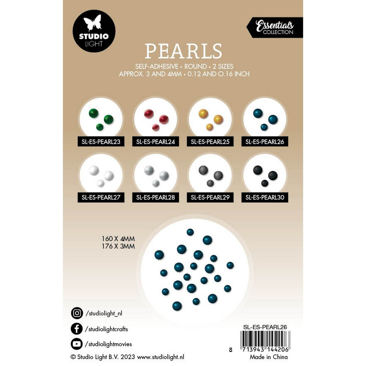 Studio light • essentials self-adhesive pearls blue
