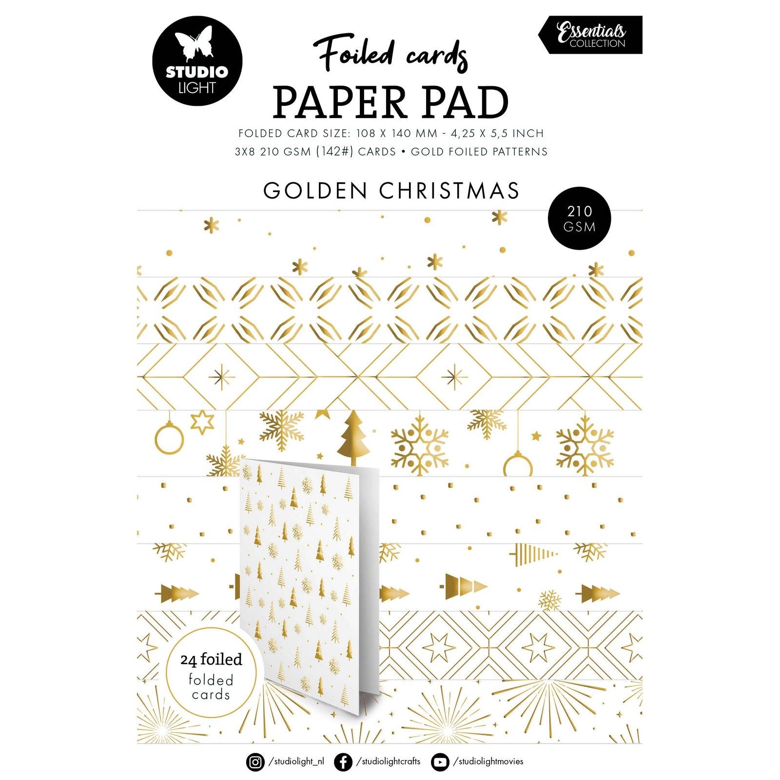Studio light • essentials foiled cards golden patterns