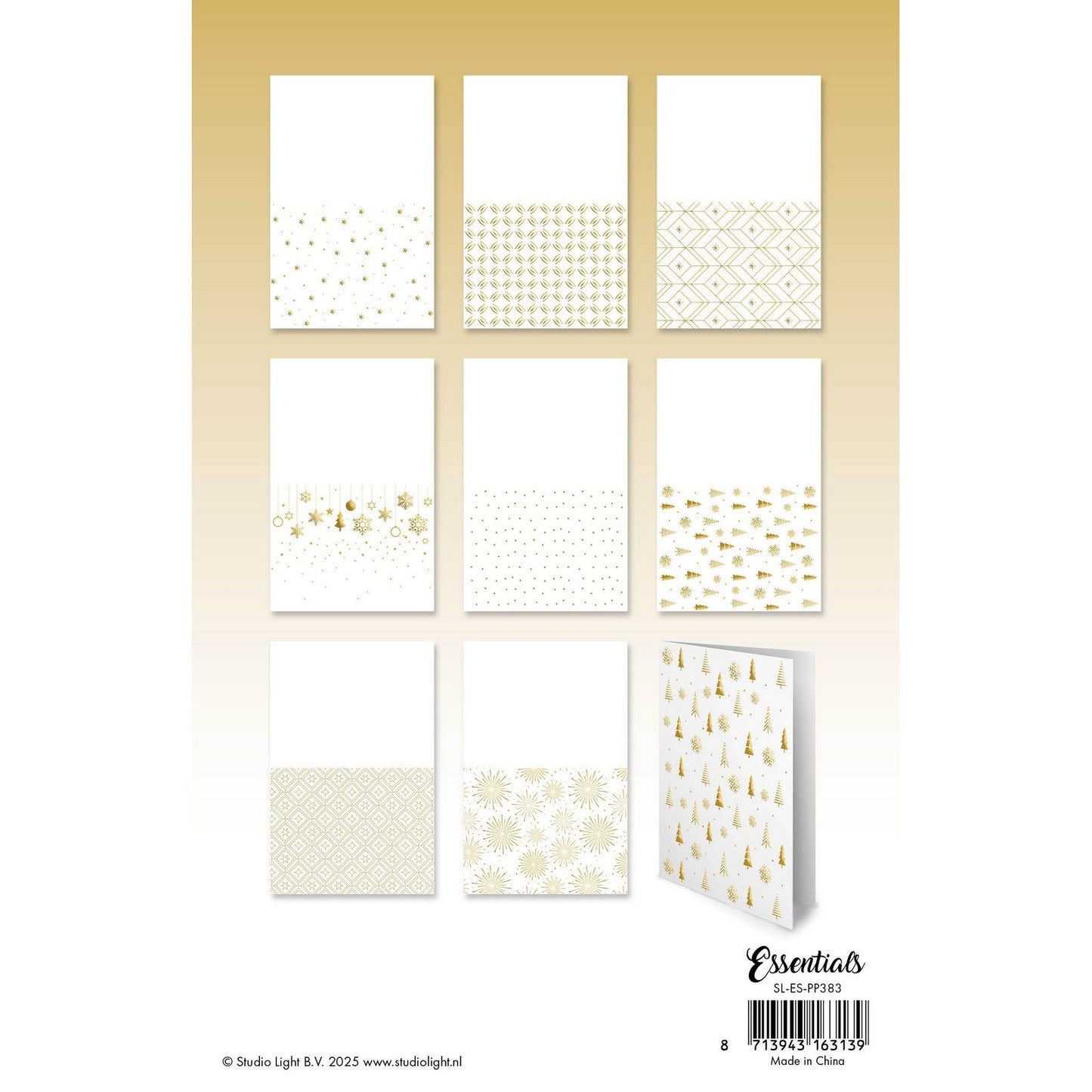 Studio light • essentials foiled cards golden patterns