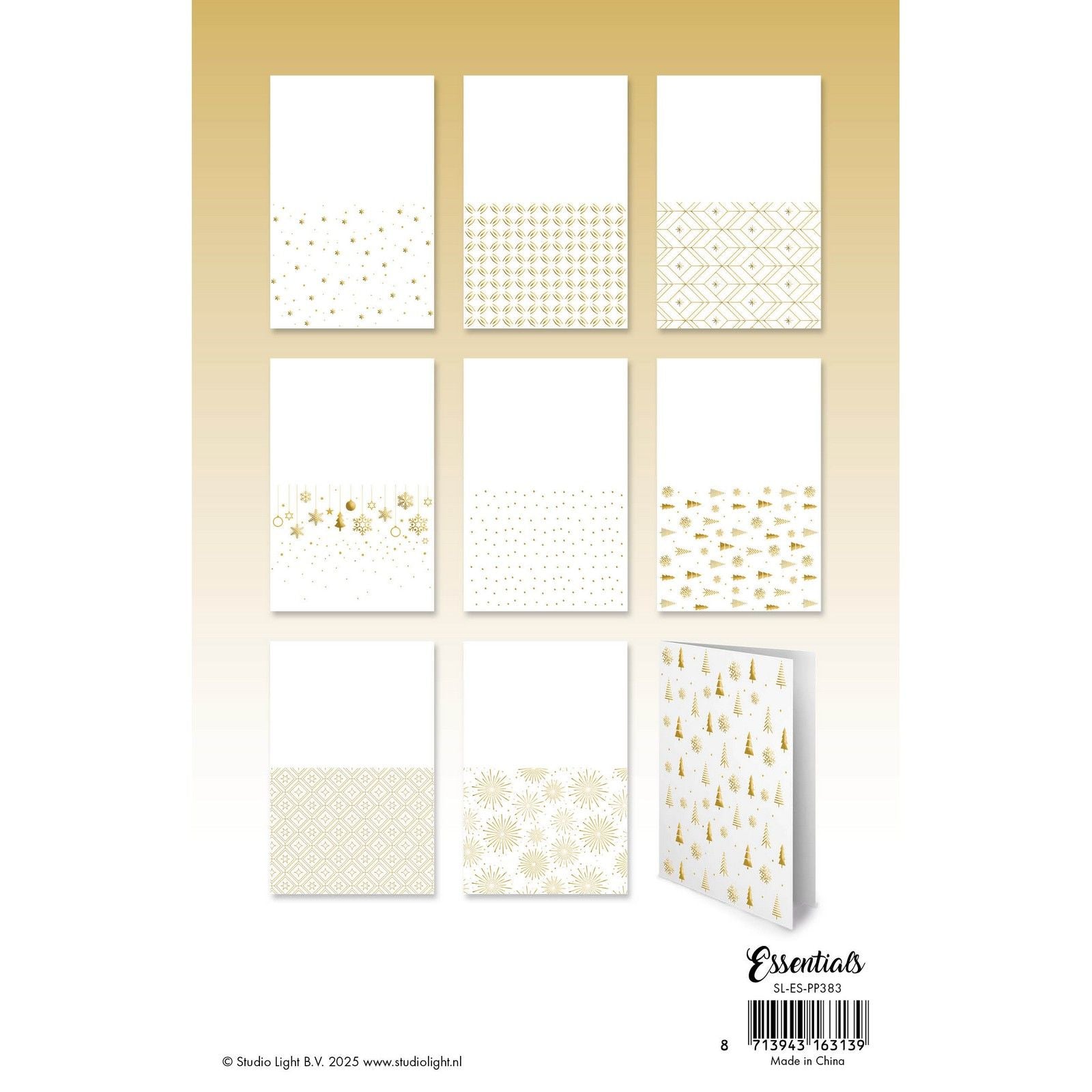 Studio light • essentials foiled cards golden patterns