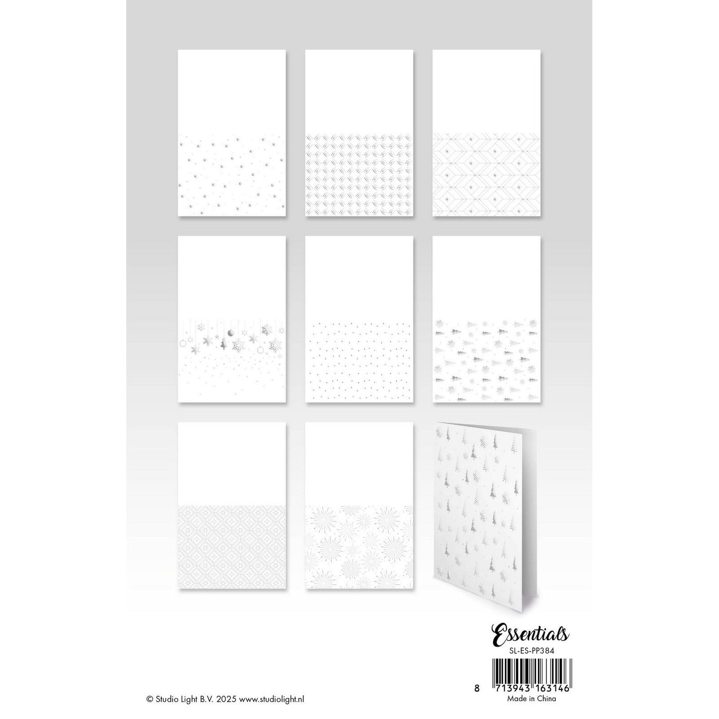 Studio light • essentials foiled cards silver patterns