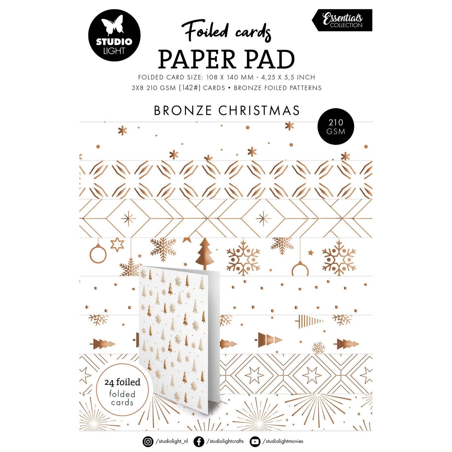 Studio light • essentials foiled cards bronze patterns