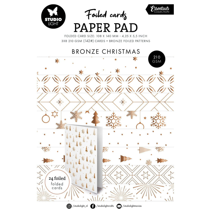 Studio light • essentials foiled cards bronze patterns