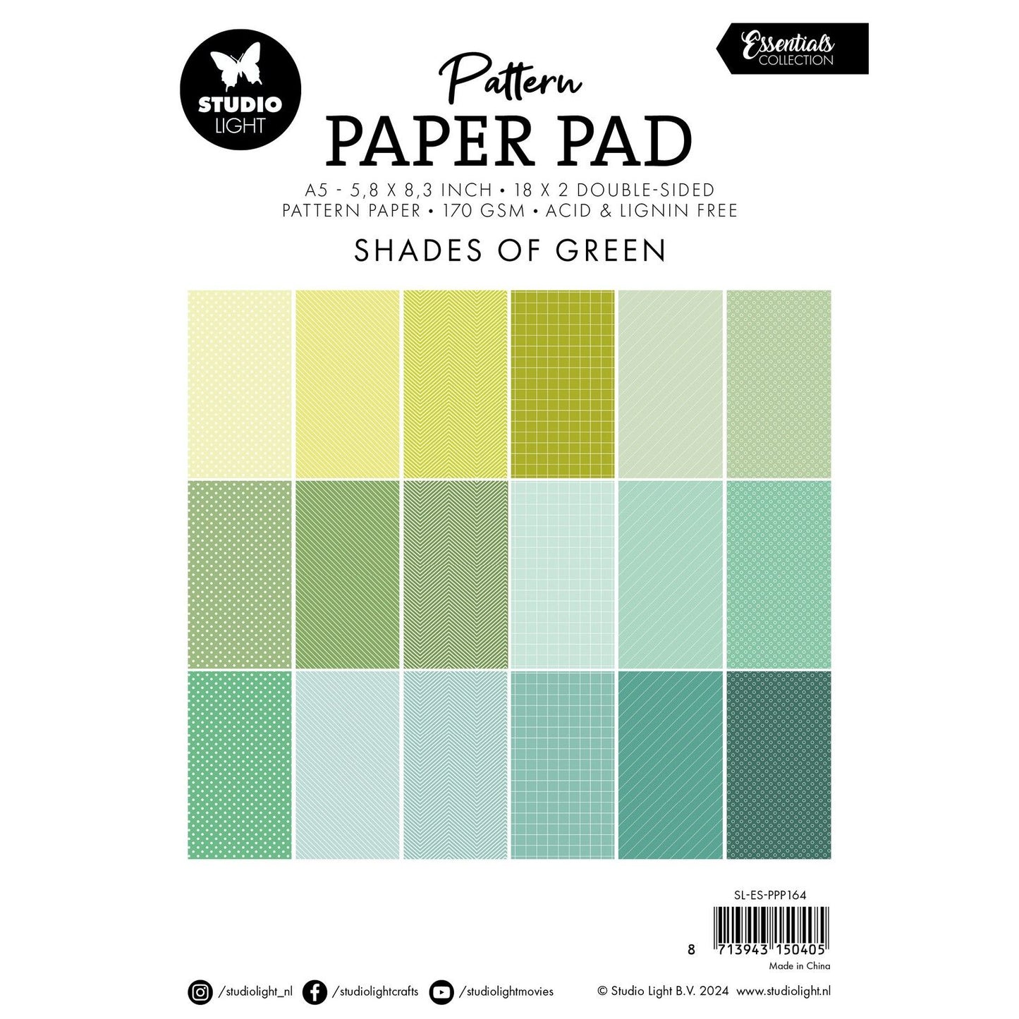 Studio light • essentials pattern paper pad shades of green