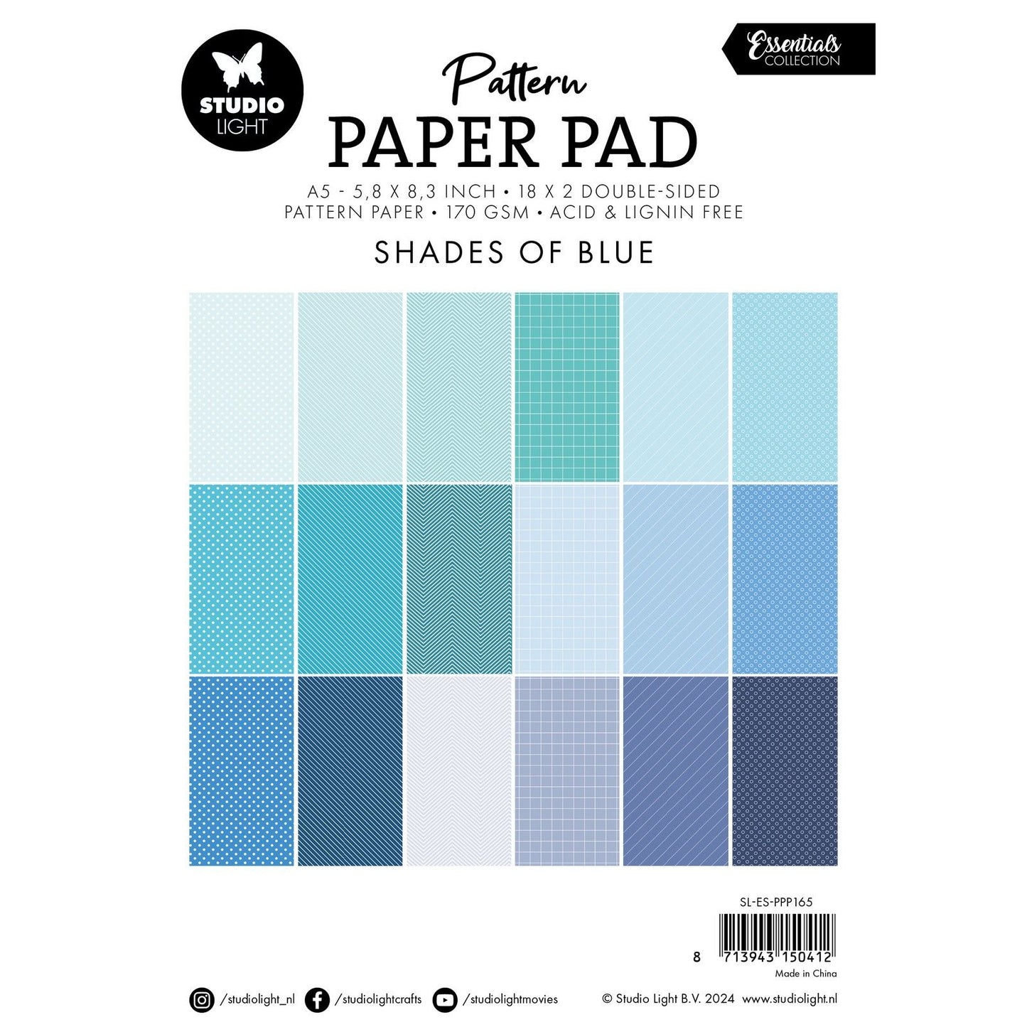 Studio light • essentials pattern paper pad shades of blue