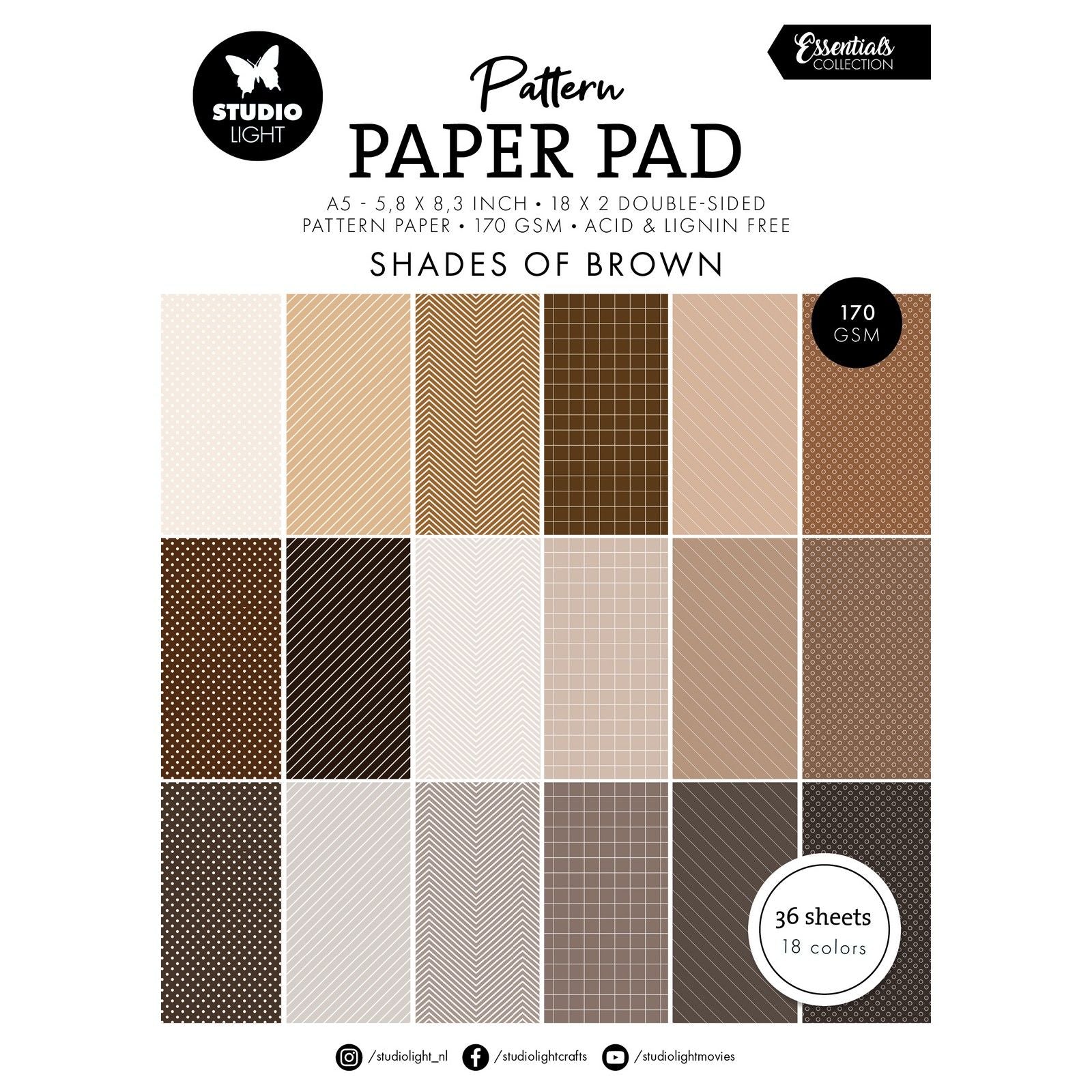 Studio light • essentials pattern paper pad shades of brown