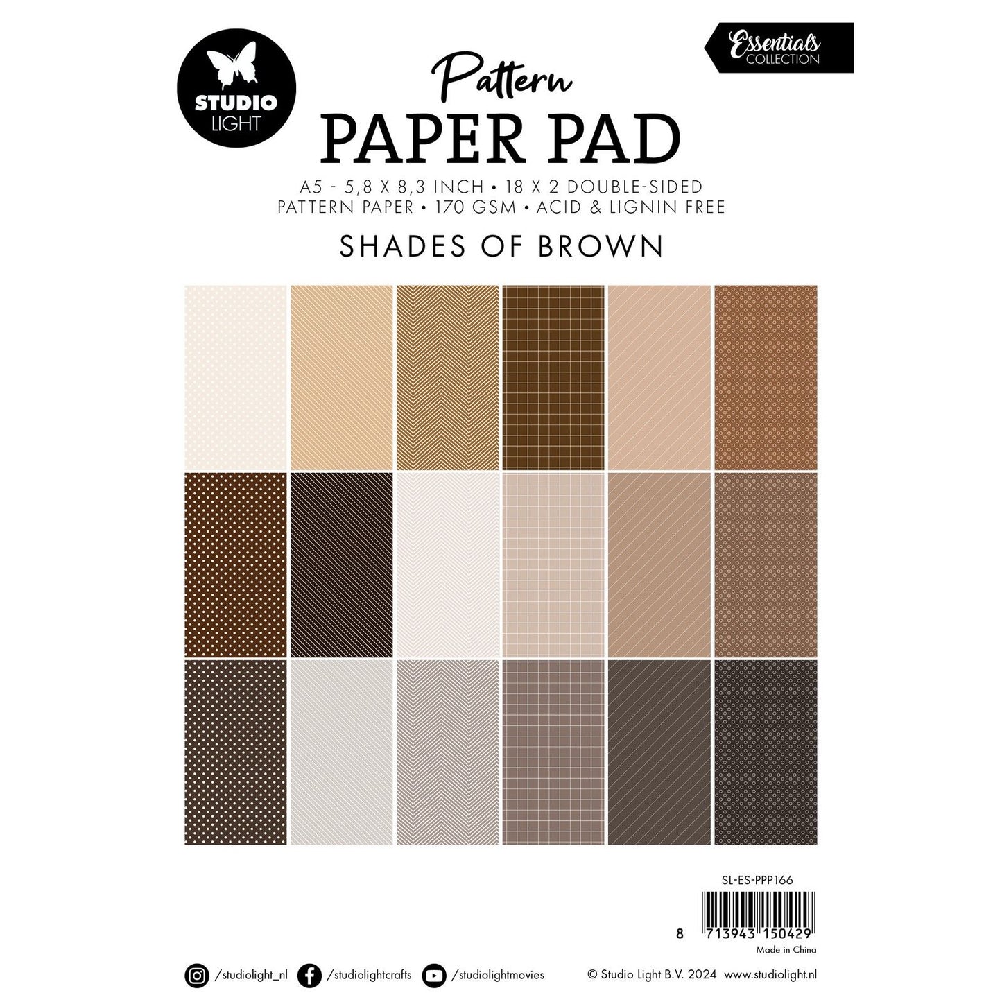 Studio light • essentials pattern paper pad shades of brown