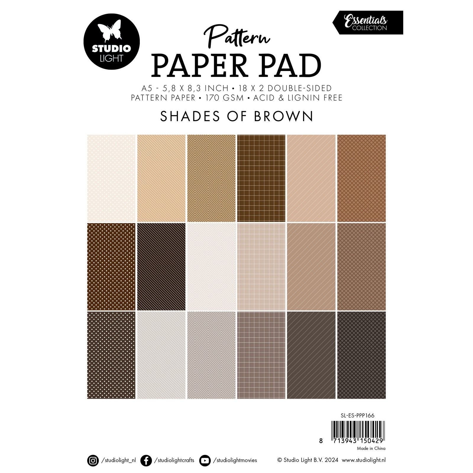 Studio light • essentials pattern paper pad shades of brown