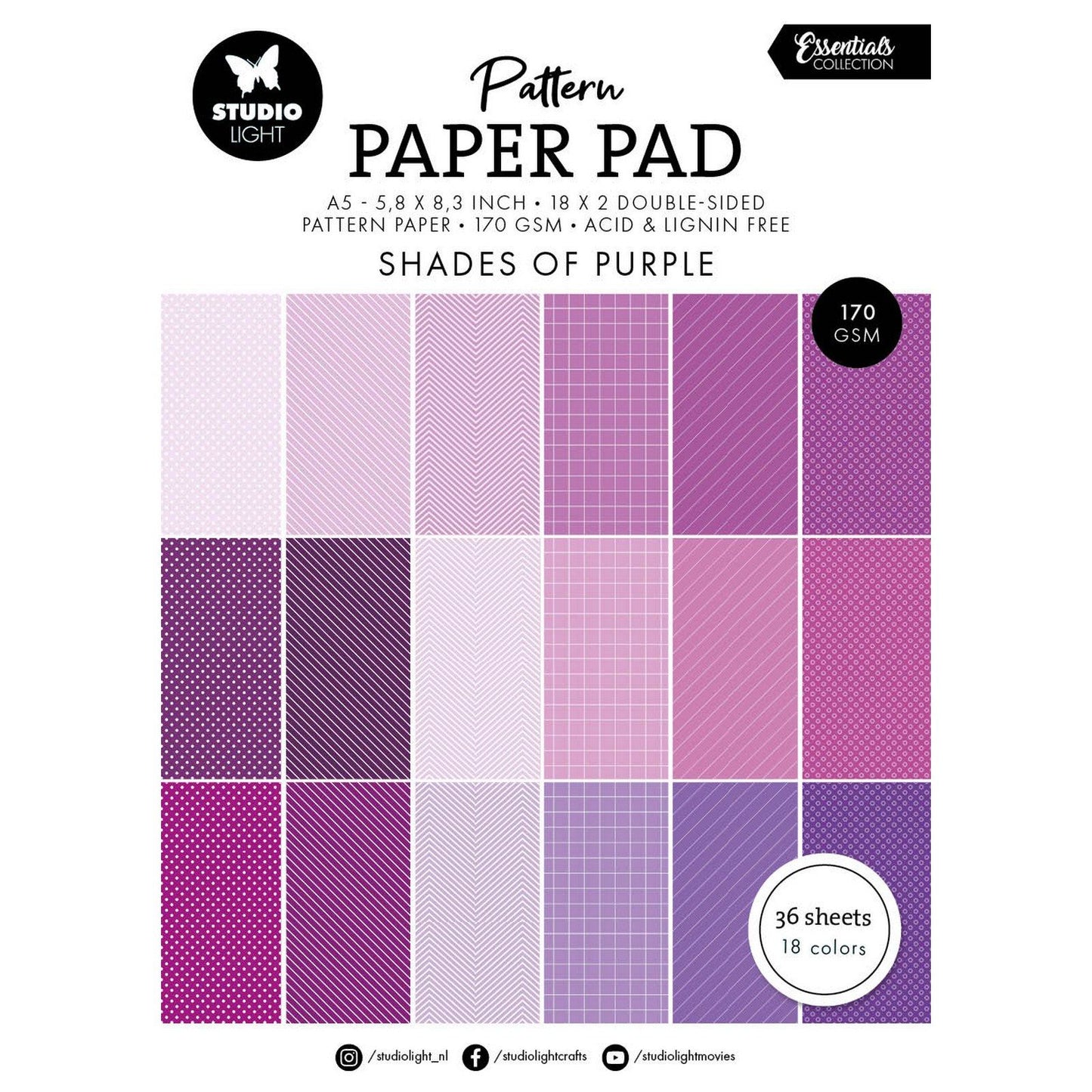 Studio light • essentials pattern paper pad shades of purple