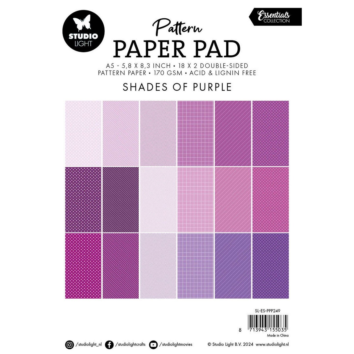 Studio light • essentials pattern paper pad shades of purple