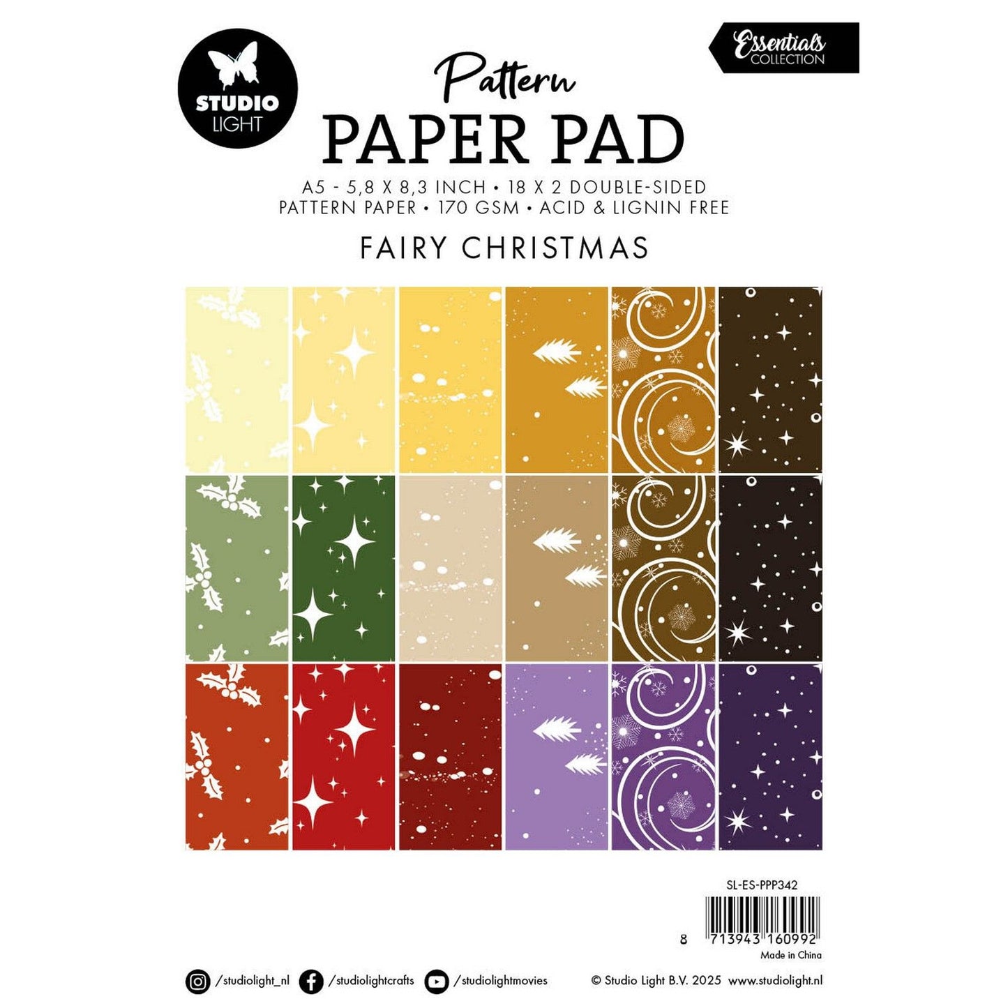 Studio light • essentials pattern paper pad fairy christmas