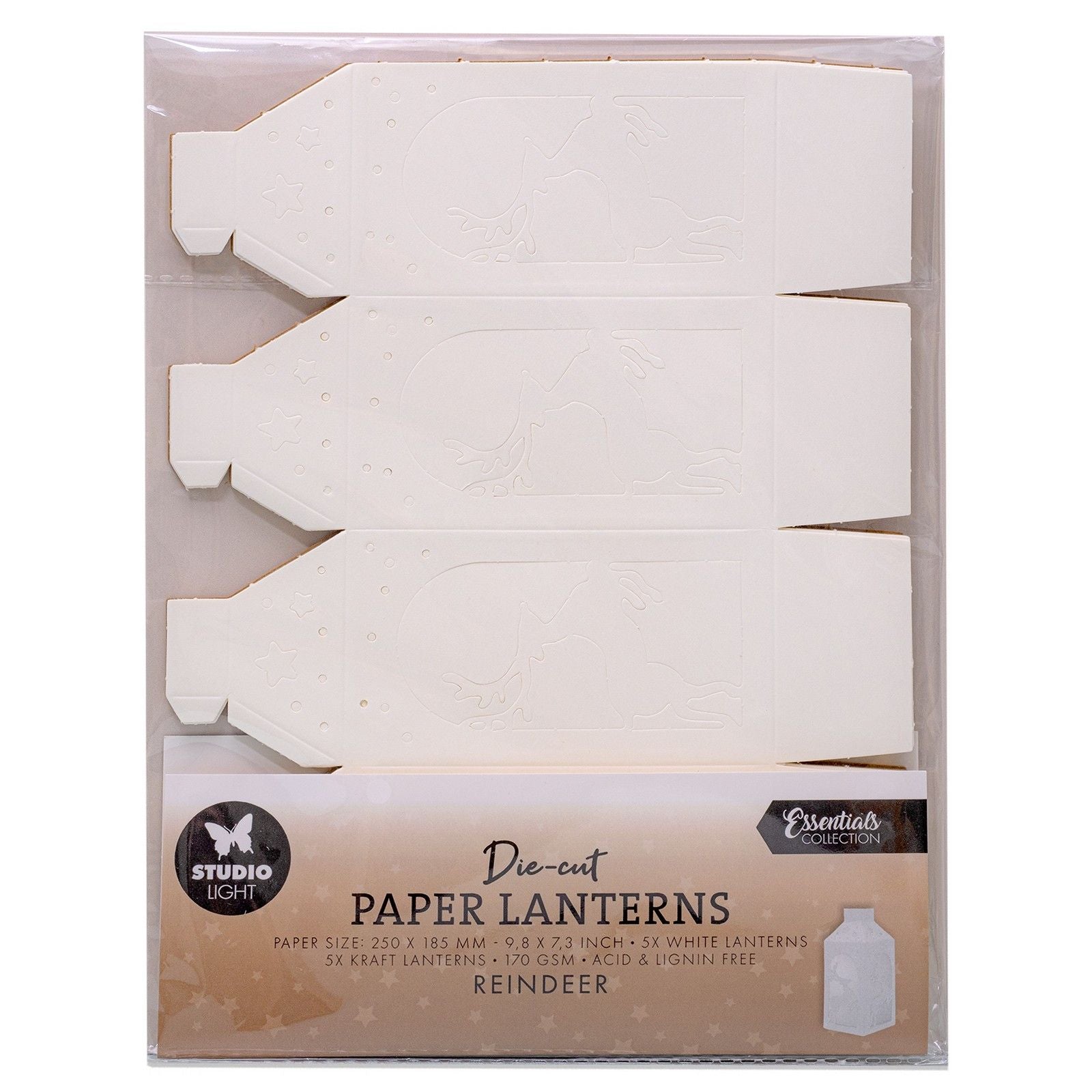 Studio light • essentials die-cut paper lanterns reindeer