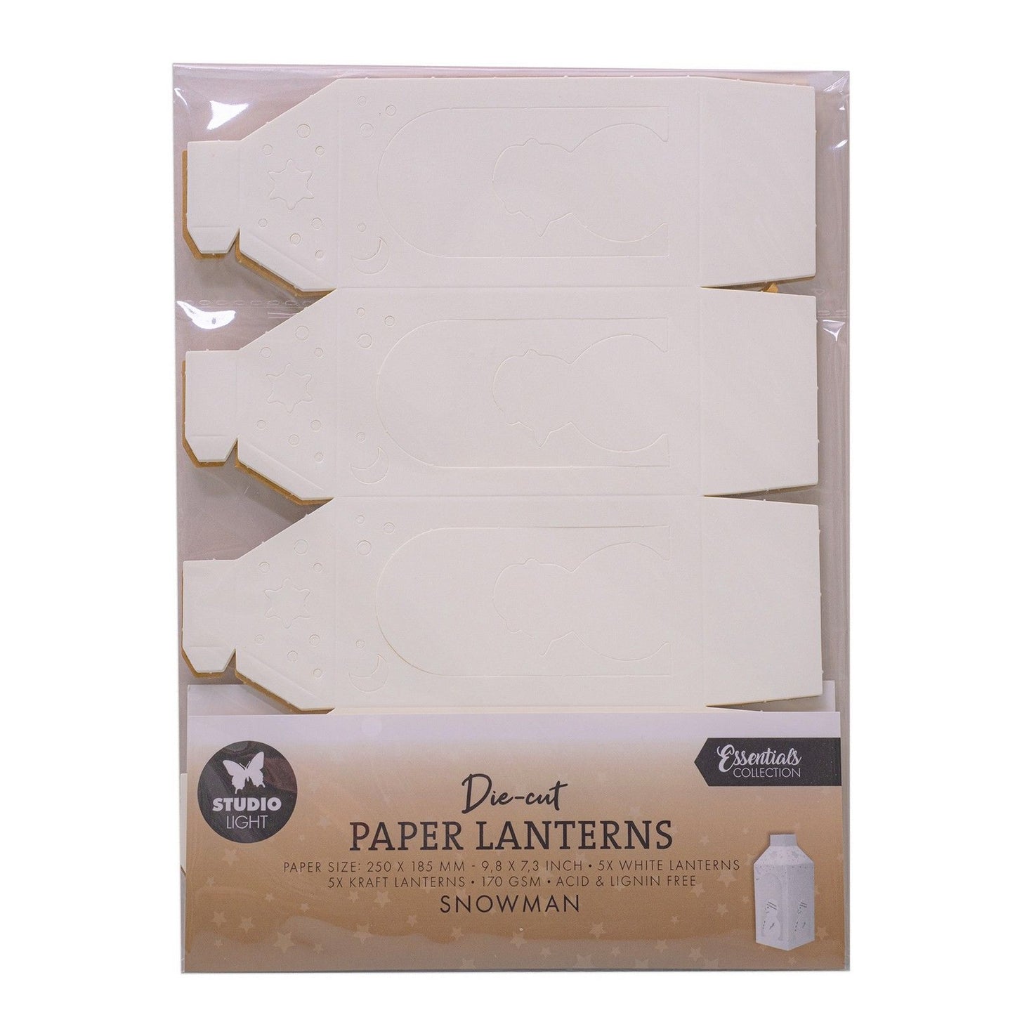 Studio light • essentials die-cut paper lanterns snowman
