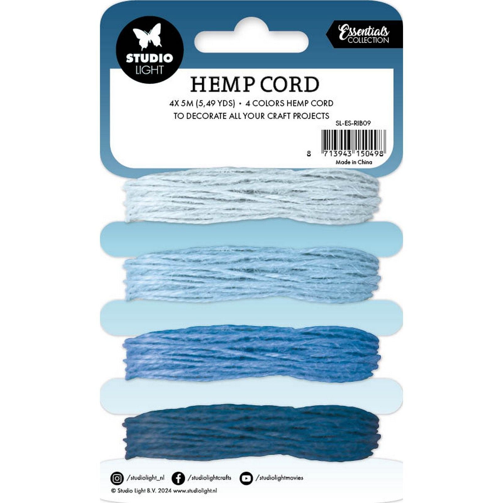 Studio light • consumables hemp cord shades of blue
