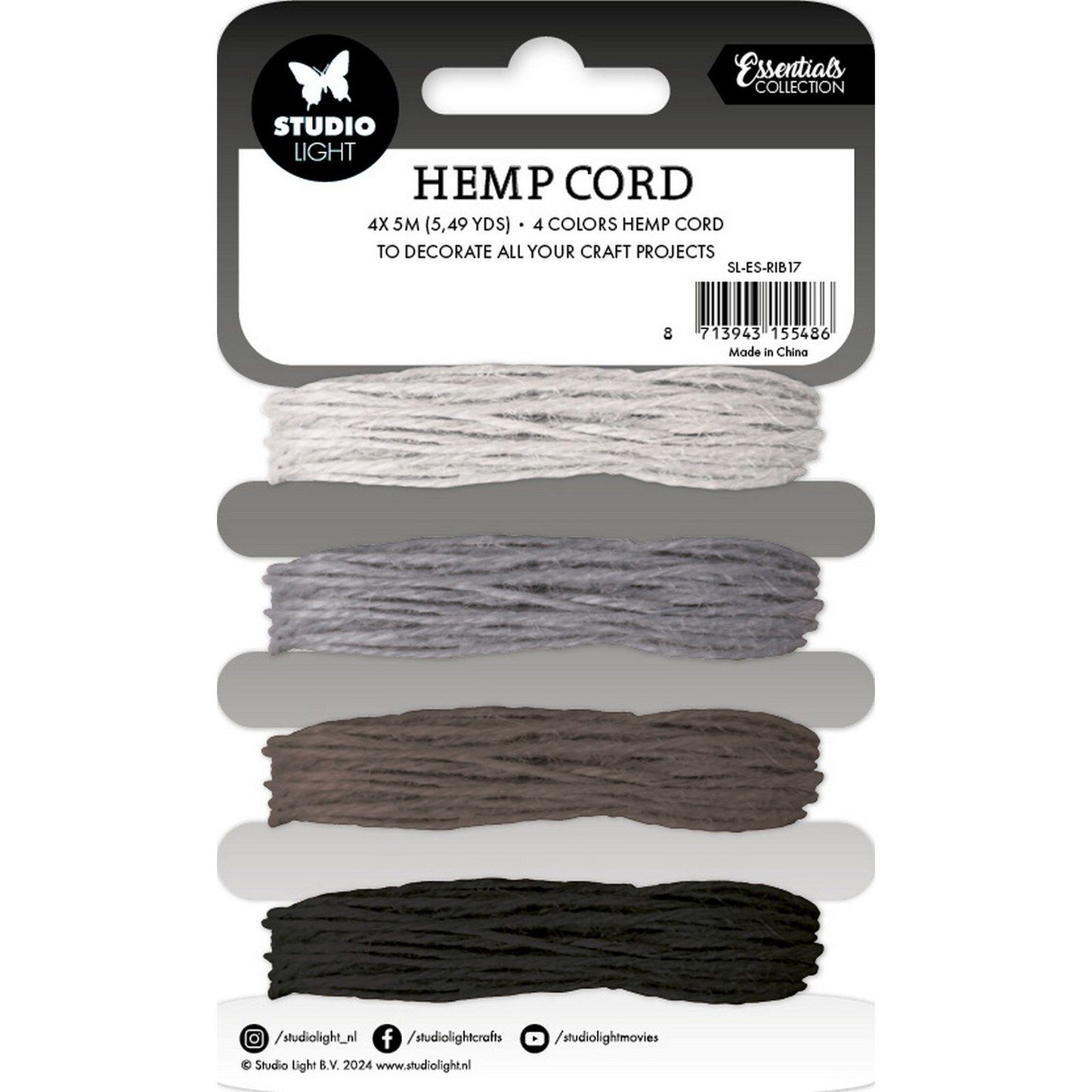 Studio light • consumables hemp cord shades of grey