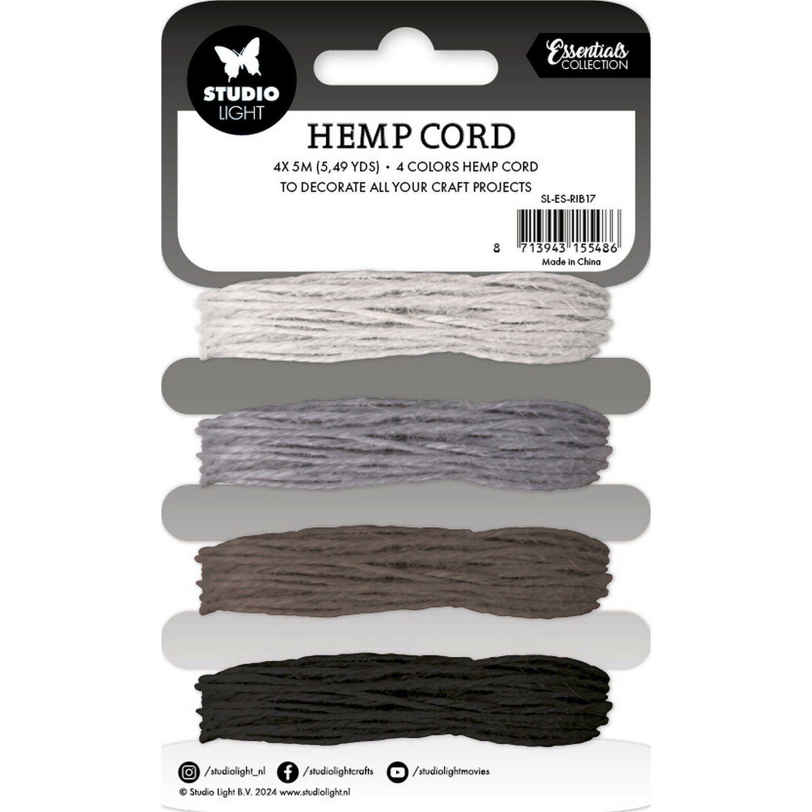 Studio light • consumables hemp cord shades of grey