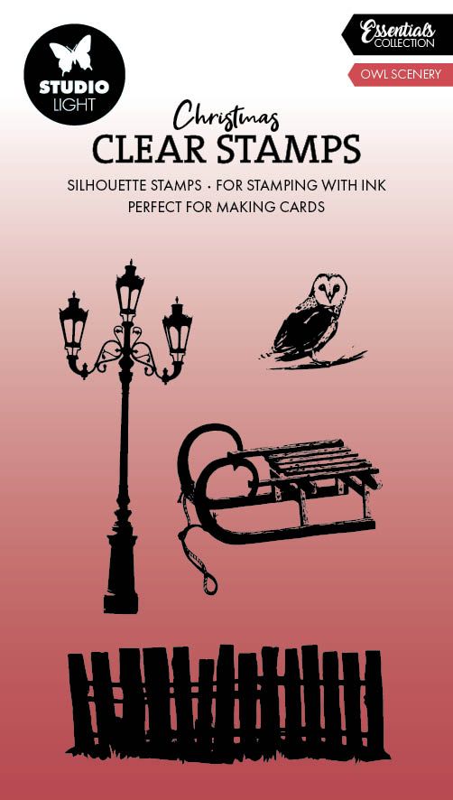 Studio light • essentials clear stamp owl scenery