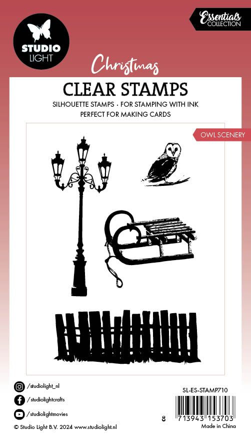 Studio light • essentials clear stamp owl scenery