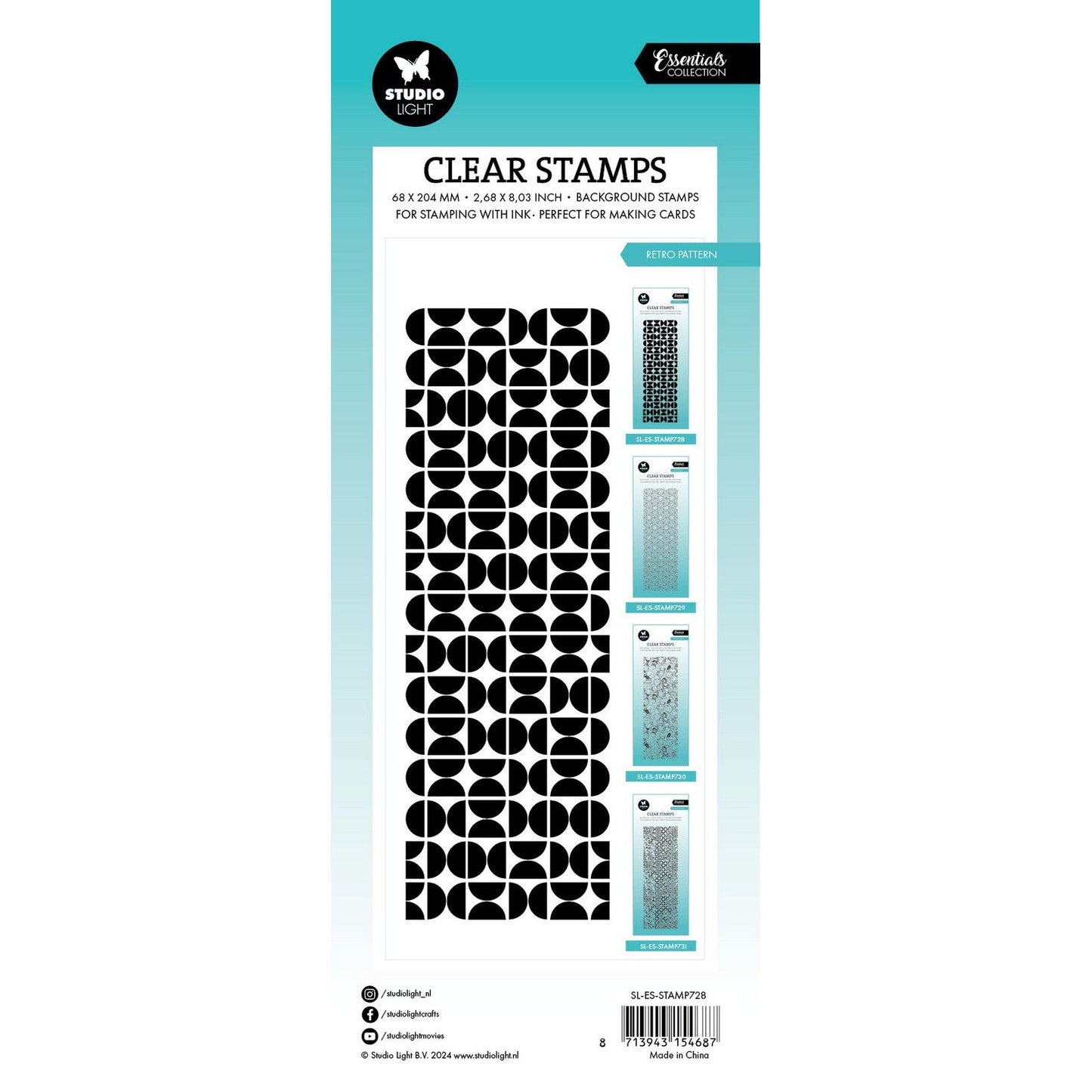 Studio light • essentials clear stamp retro pattern