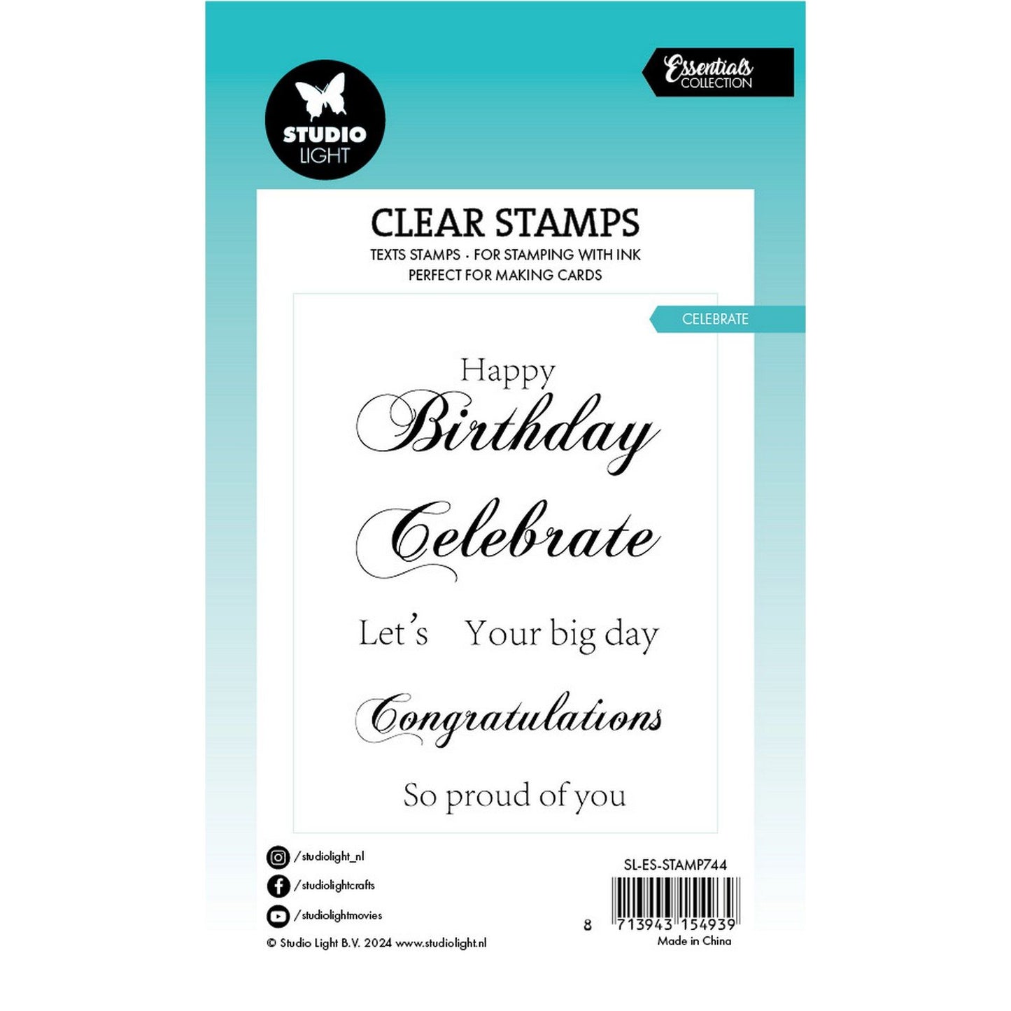 Studio light • essentials clear stamp celebrate
