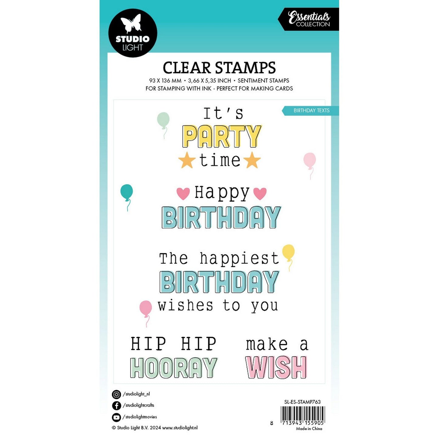 Studio light • essentials clear stamps birthday texts