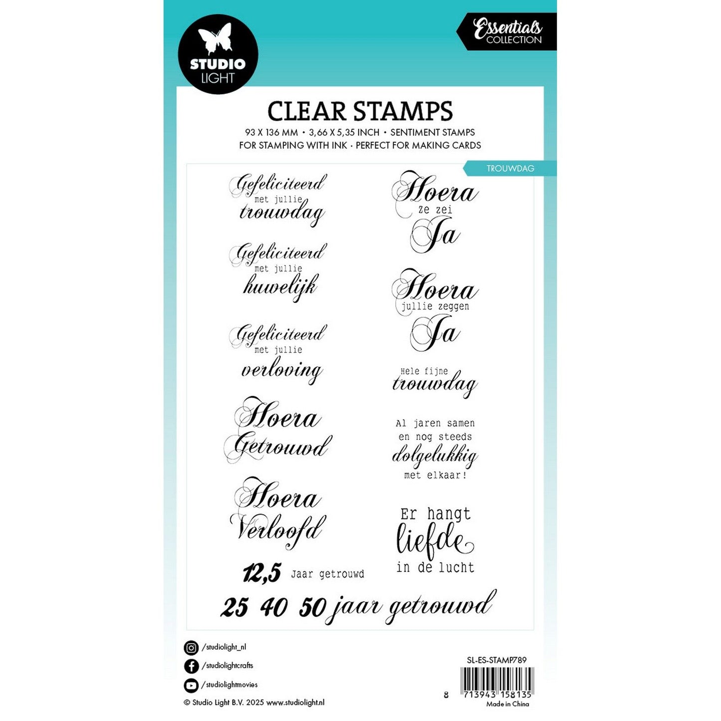 Studio light • essentials clear stamps trouwdag