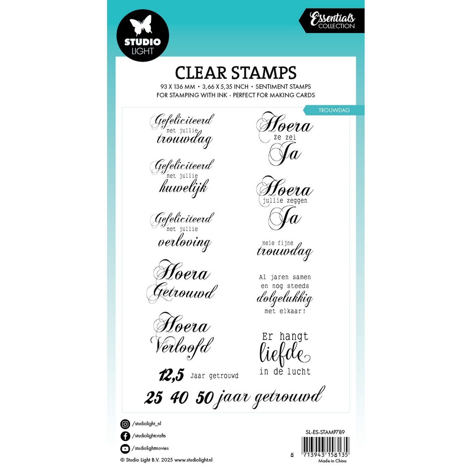 Studio light • essentials clear stamps trouwdag