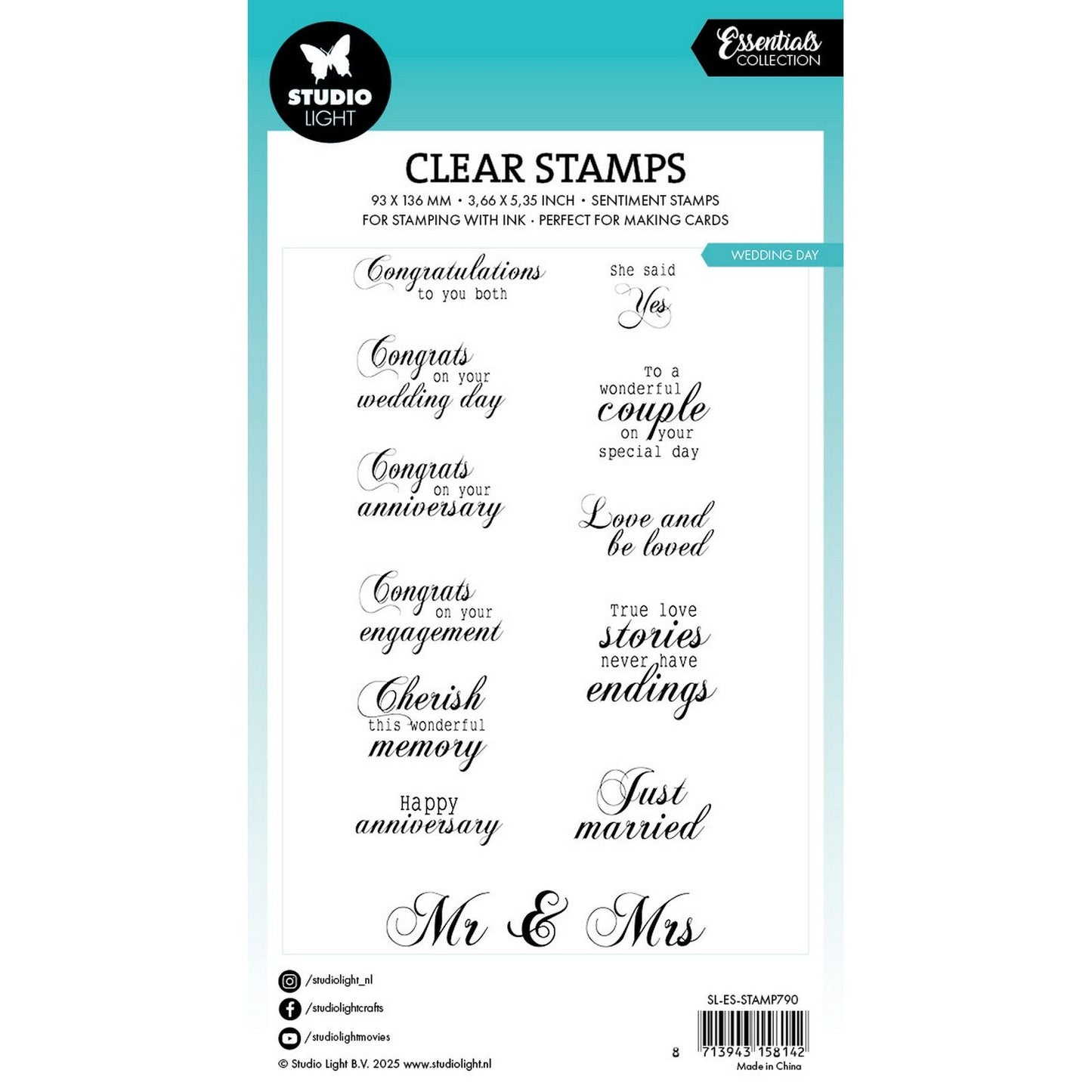 Studio light • essentials clear stamps wedding day