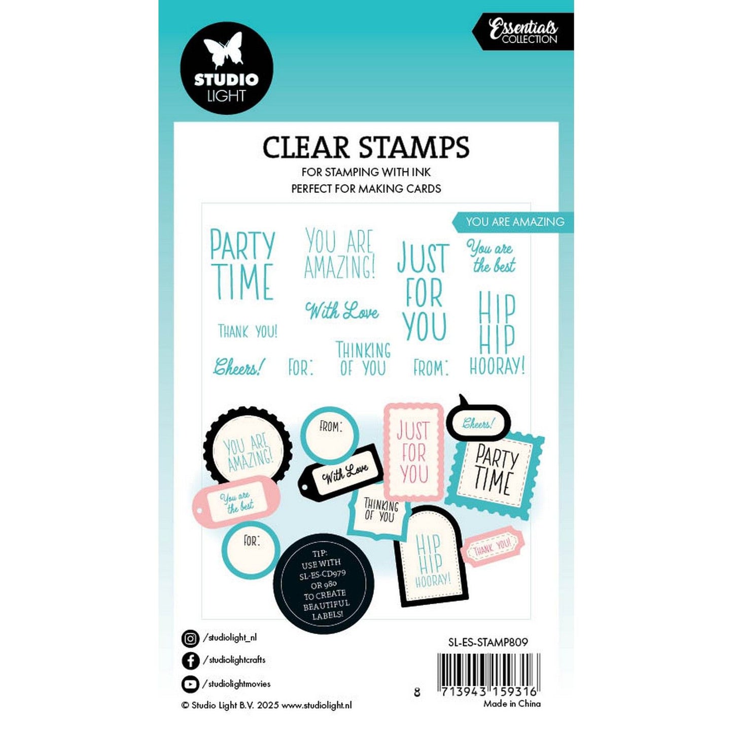 Studio light • essentials clear stamp you are amazing
