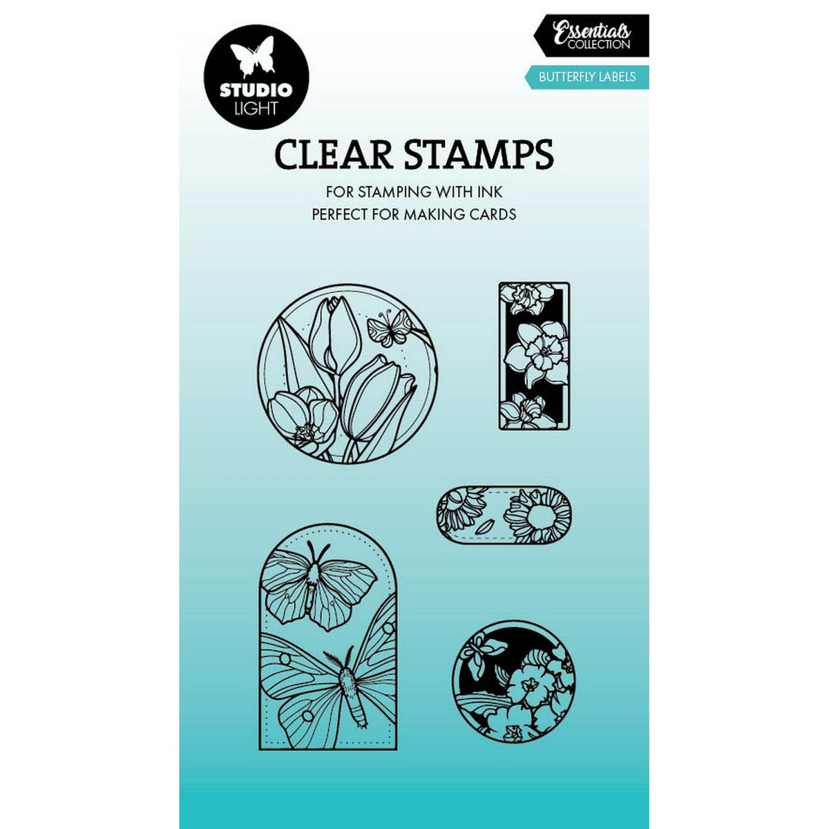 Studio light • essentials clear stamp butterfly labels