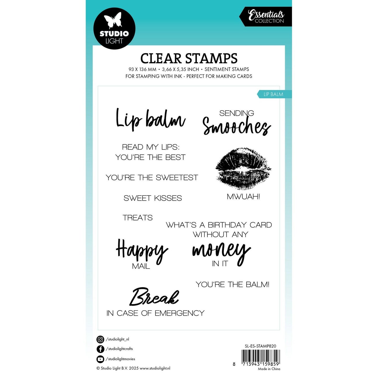 Studio light • essentials clear stamp lip balm