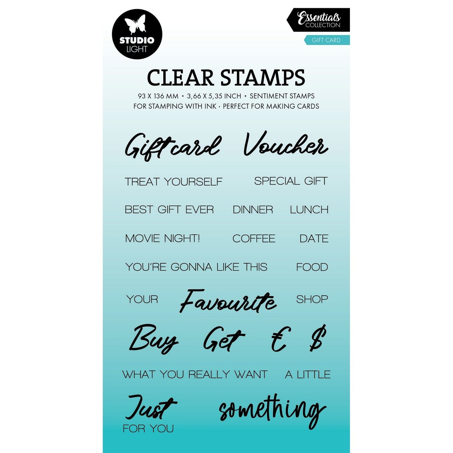 Studio light • essentials clear stamp gift card