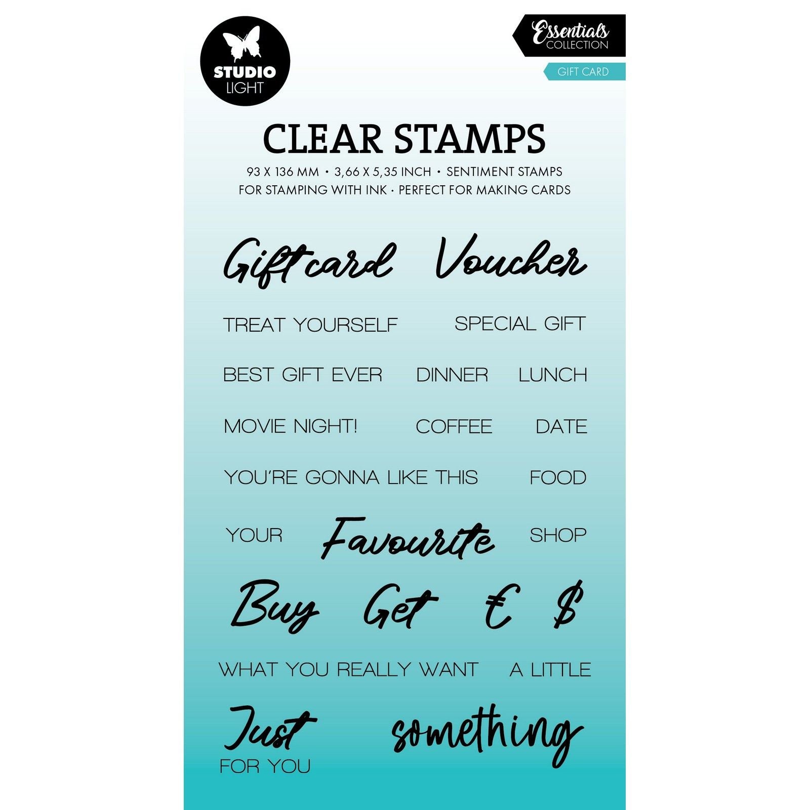 Studio light • essentials clear stamp gift card