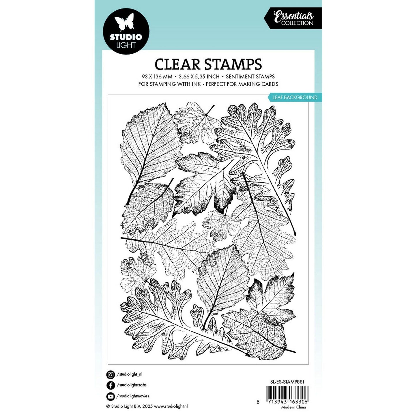 Studio light • essentials clear stamp leaf background