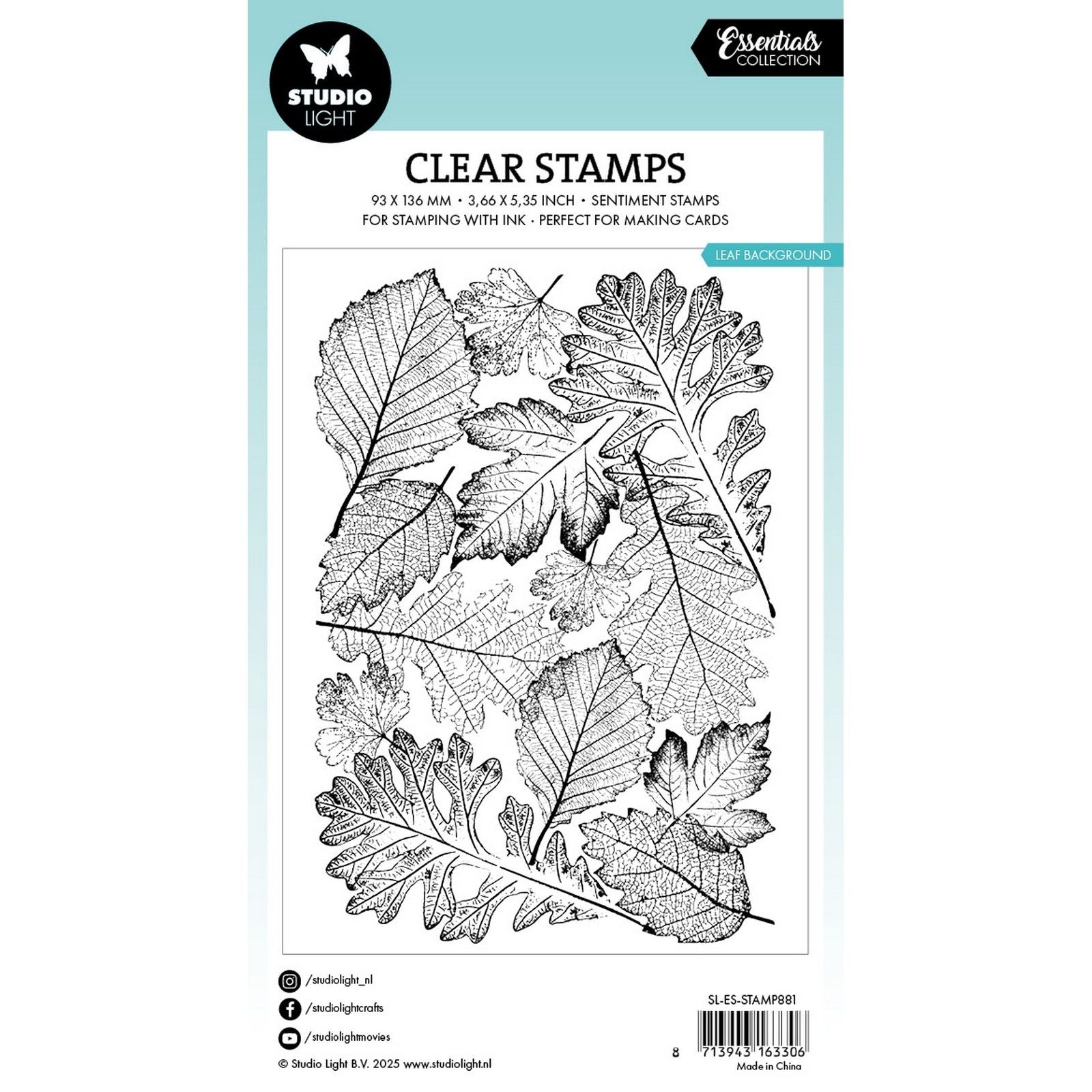 Studio light • essentials clear stamp leaf background