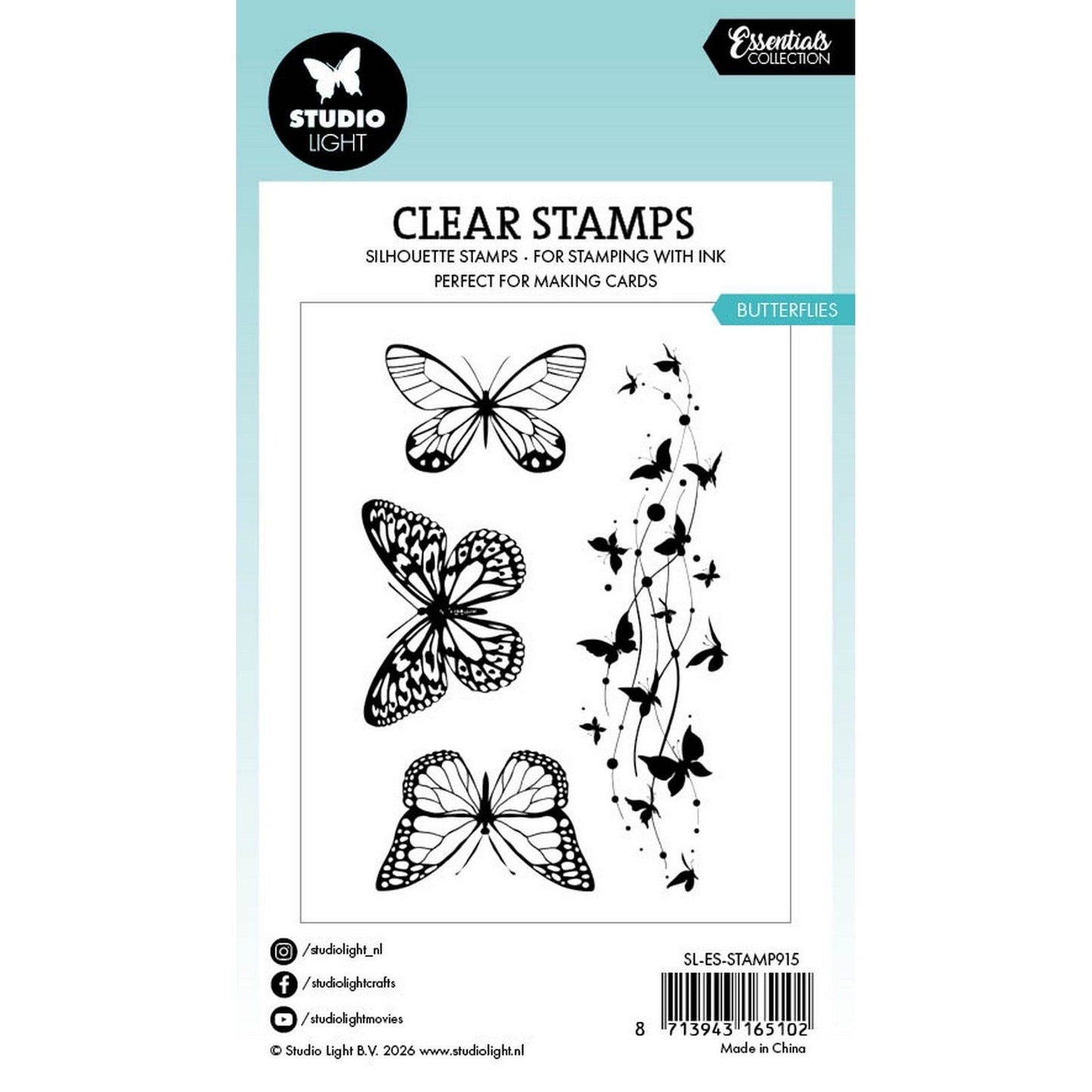 Studio light • essentials clear stamp butterflies