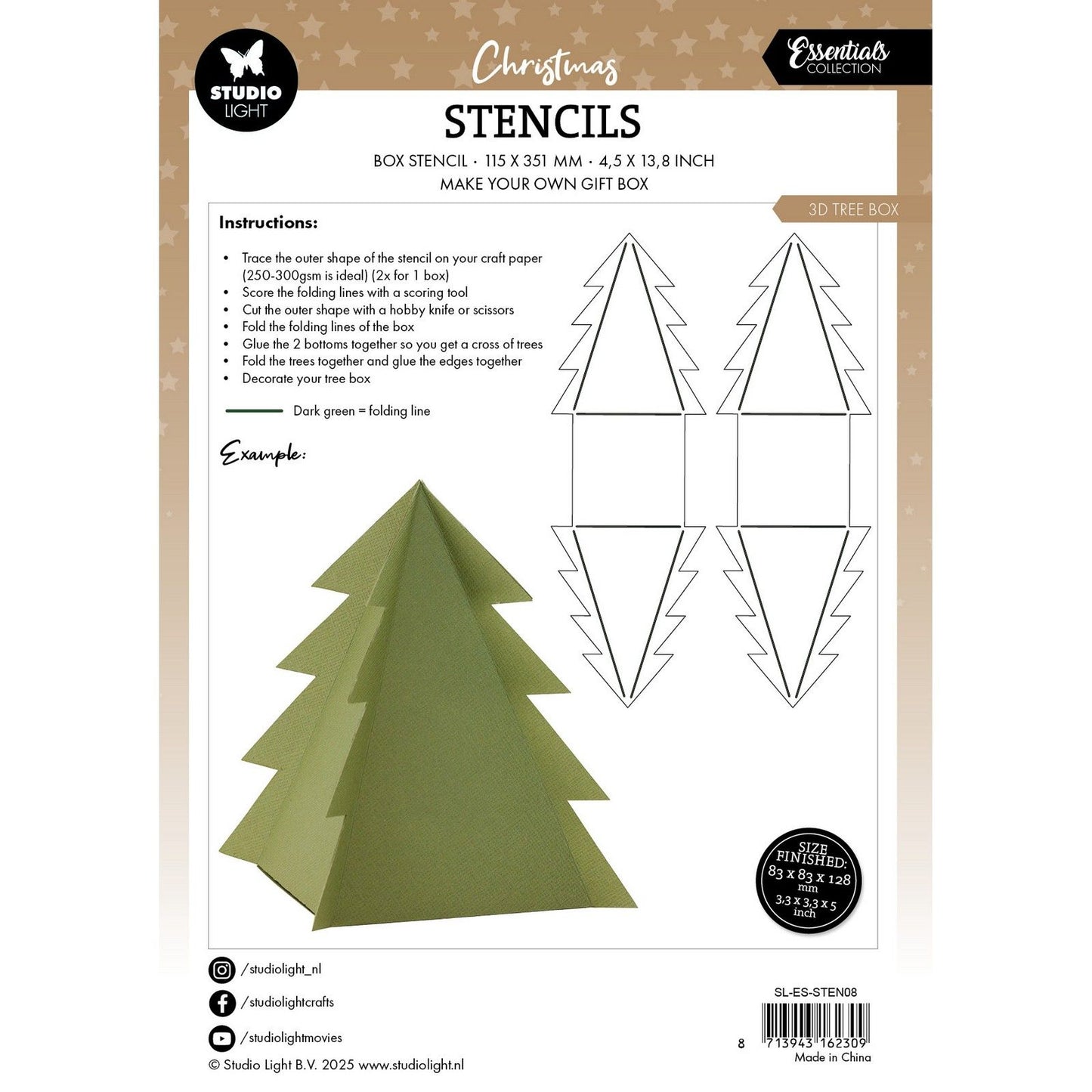 Studio light • essentials stencil 3d tree box