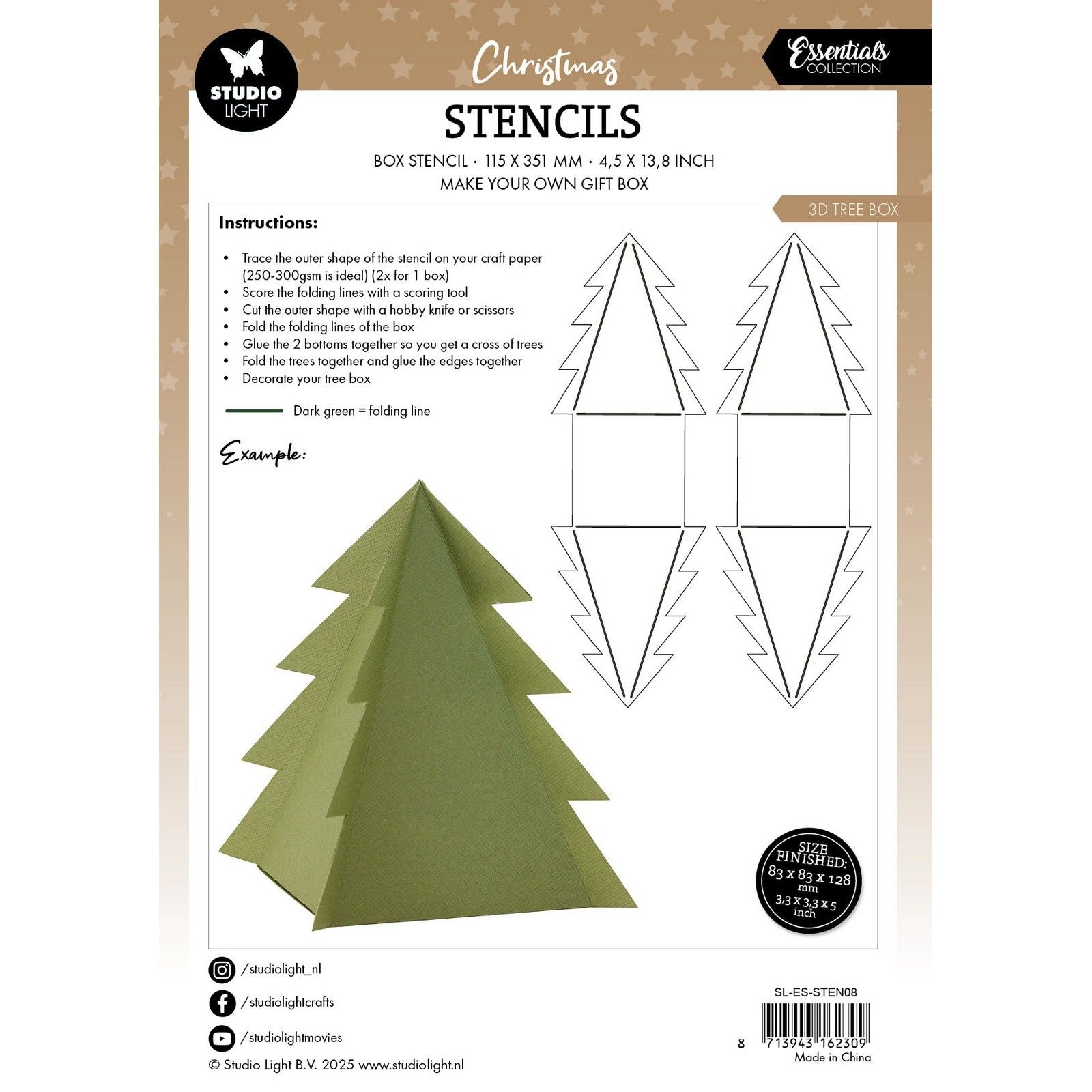 Studio light • essentials stencil 3d tree box