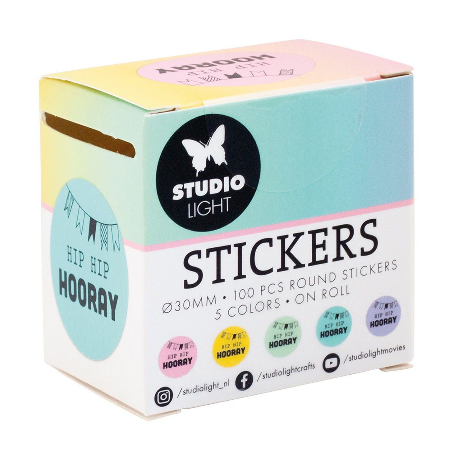 Studio light • essentials ø30mm stickers hip hip hooray