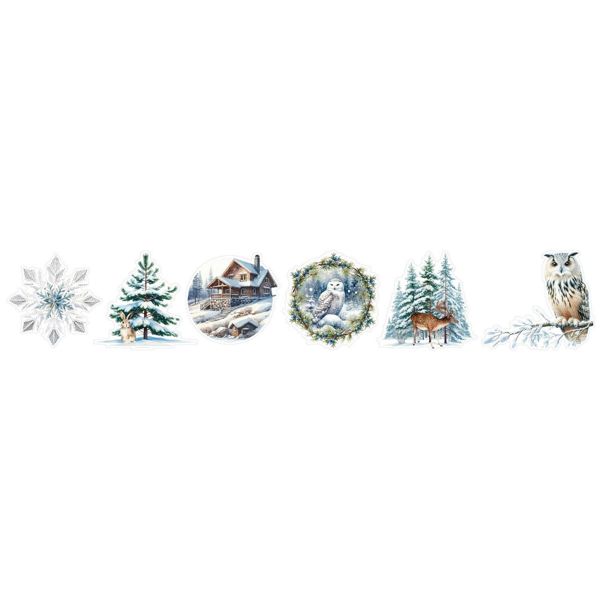 Studio light • essentials clear stickers winter wonderland 6 designs