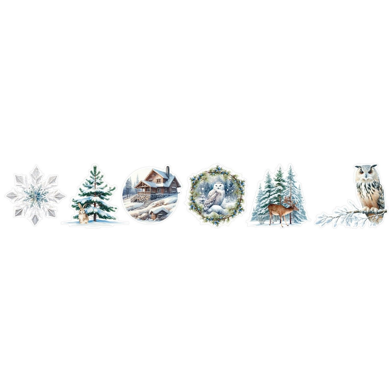 Studio light • essentials clear stickers winter wonderland 6 designs