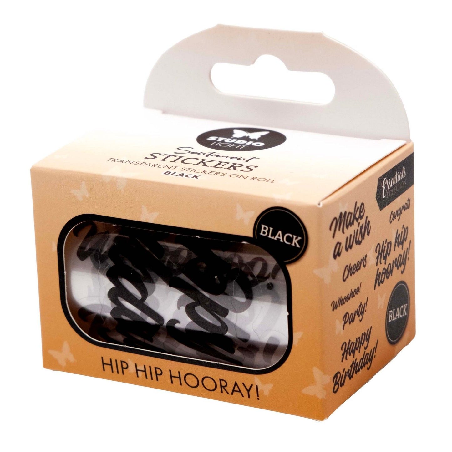 Studio light • essentials clear stickers black hip hip hooray